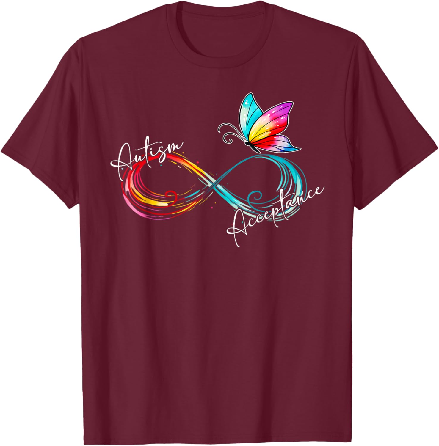 Red Autism Infinity Symbol T-Shirt for Women - Embrace Acceptance and Style - 14