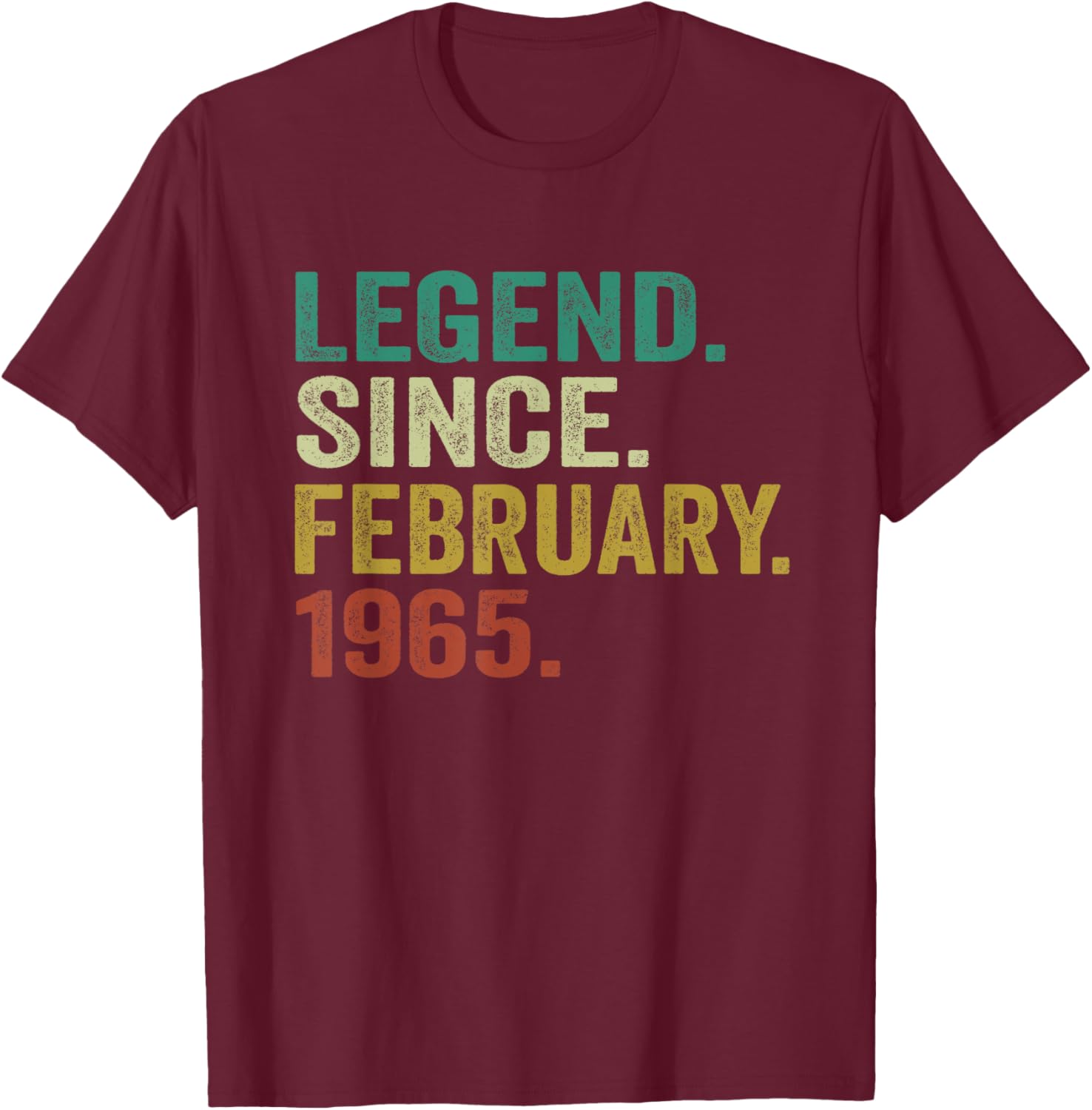 60th Birthday T-Shirt for Men and Women - Legend Since February 1965 - 18