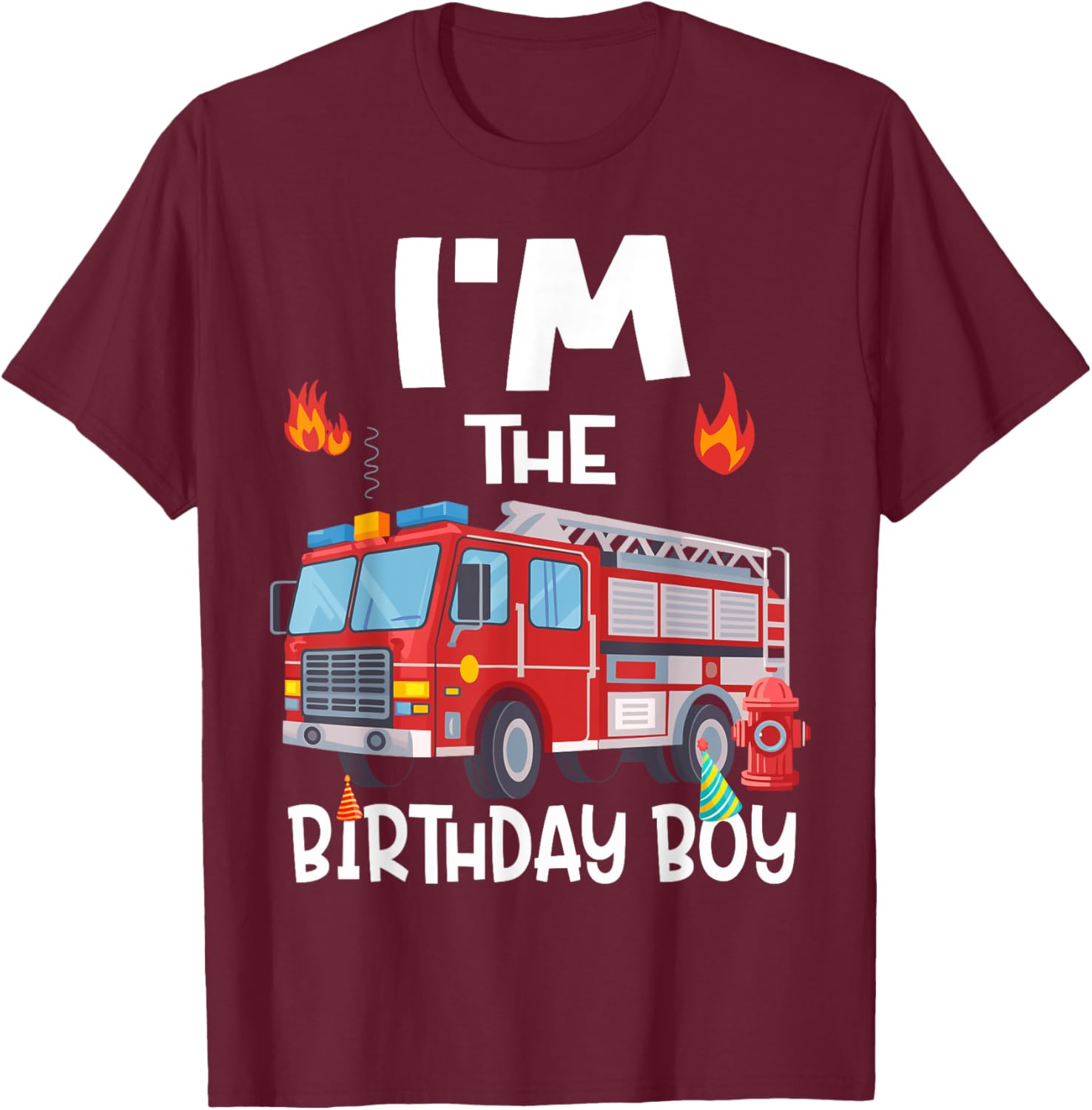 Birthday Boy Fire Truck Firefighter Family T-Shirt for Fun Celebrations - 4