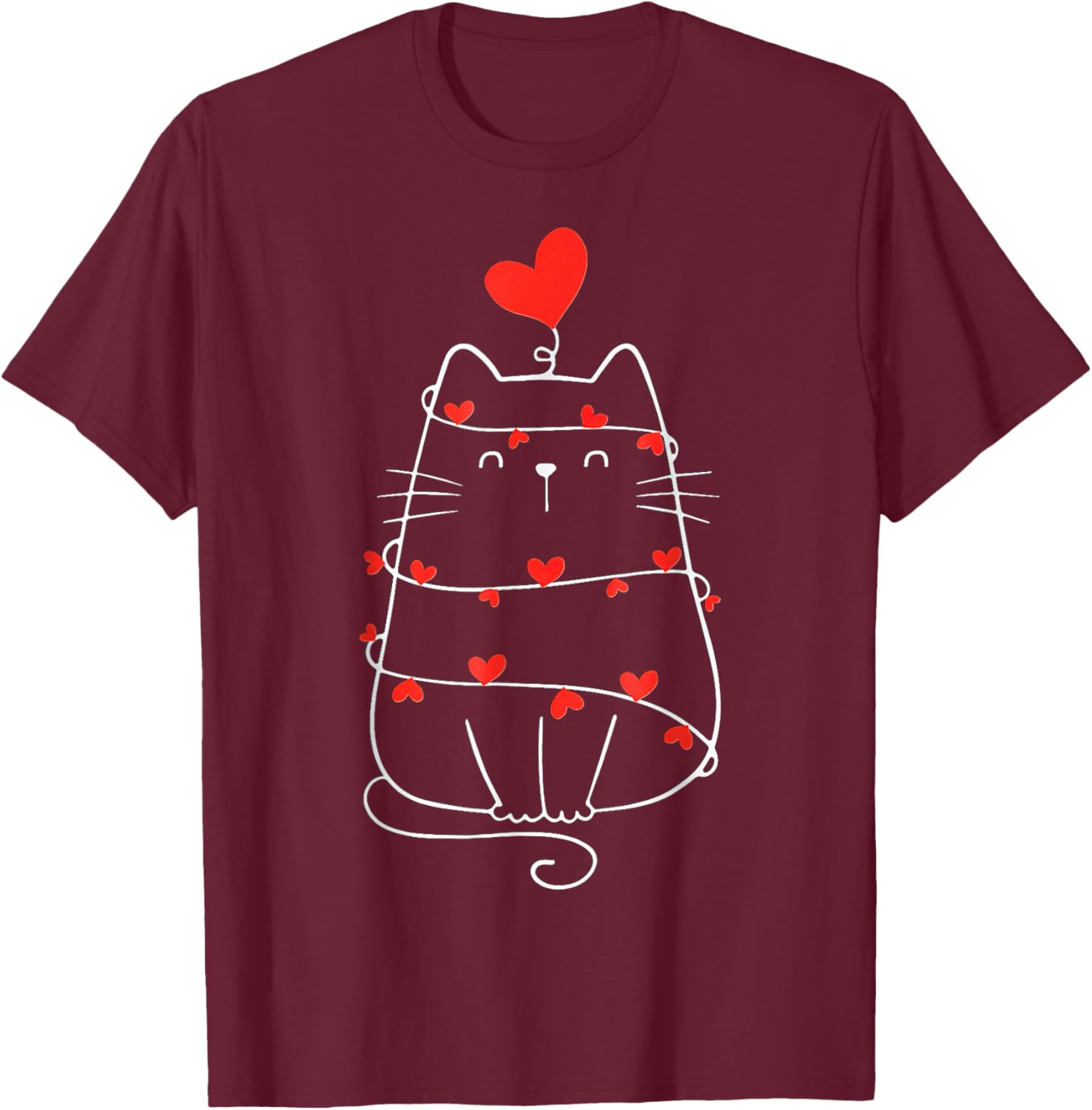 Funny Heart Cat Valentine's Day T-Shirt for Cat Lovers - 17