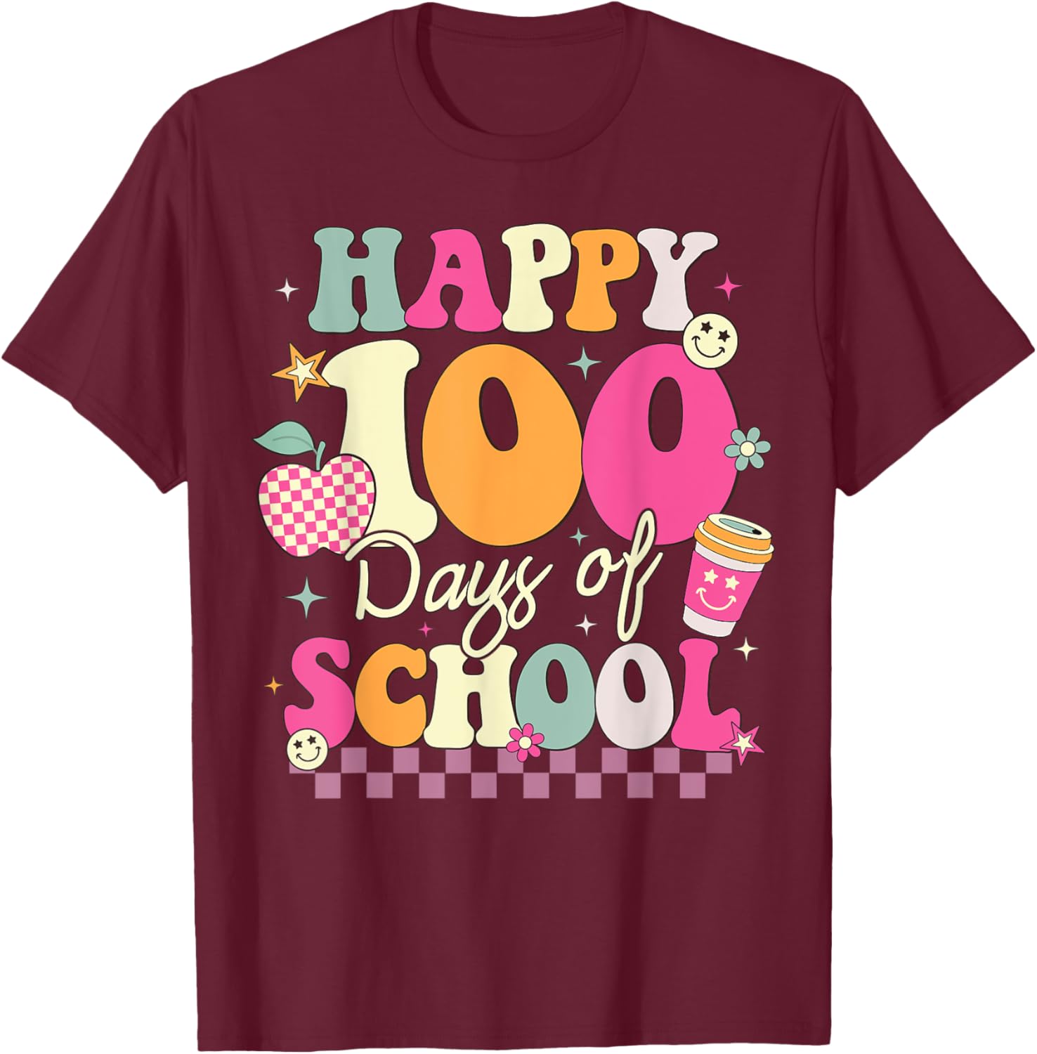 Happy 100th Day of School T-Shirt for Girls Fun Celebration Outfit - 17