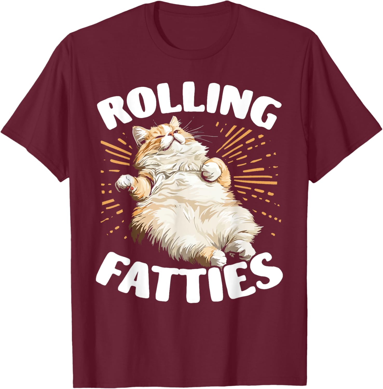 Cute Cat Rolling Fatties T-Shirt for Men and Women Cat Lovers - 2