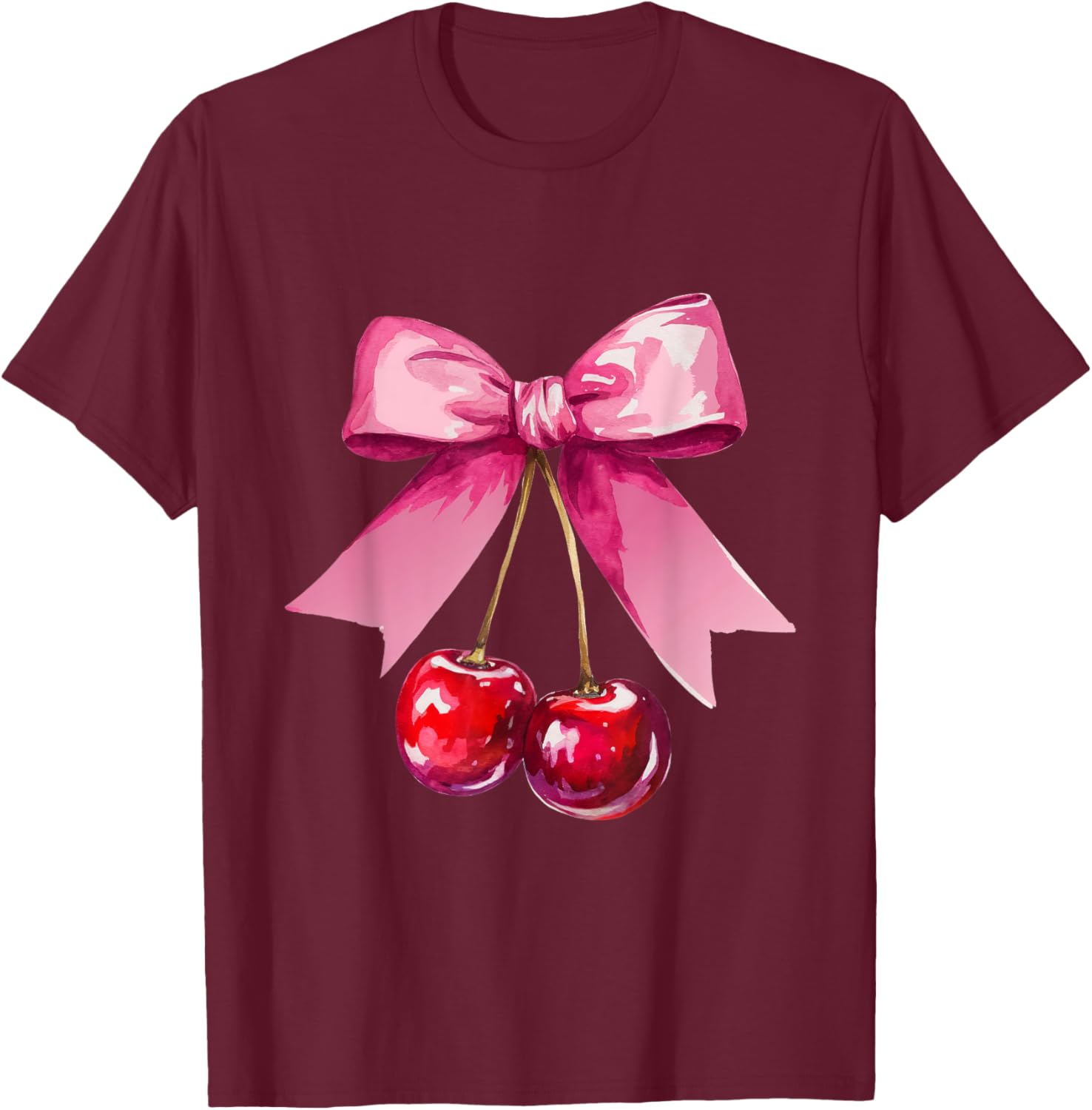 Kawaii Cherry Pink Bow T-Shirt for Cute Valentine's Day Style - 2