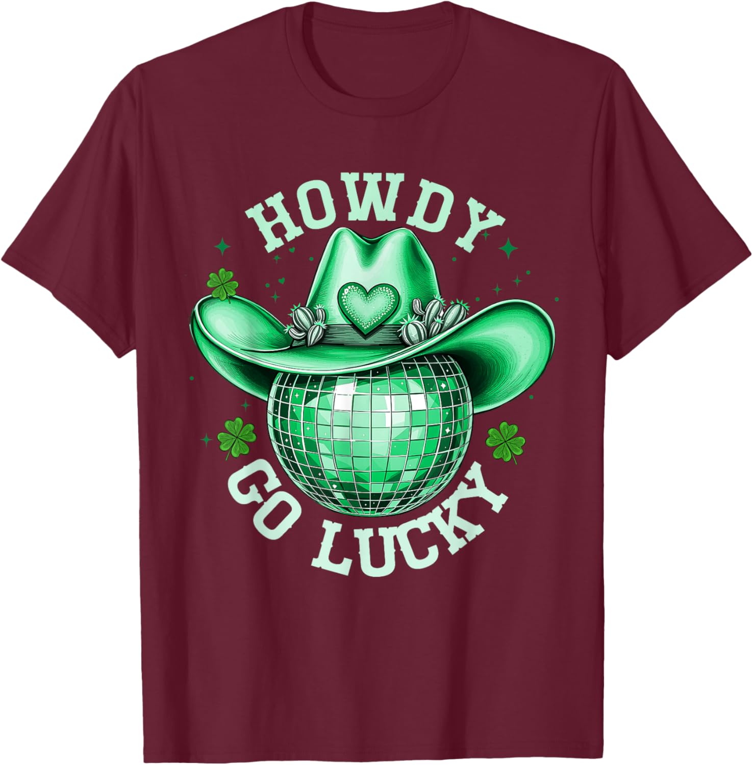 Howdy Go Lucky Disco Western Irish Shamrock T-Shirt for St. Patrick's Day - 27