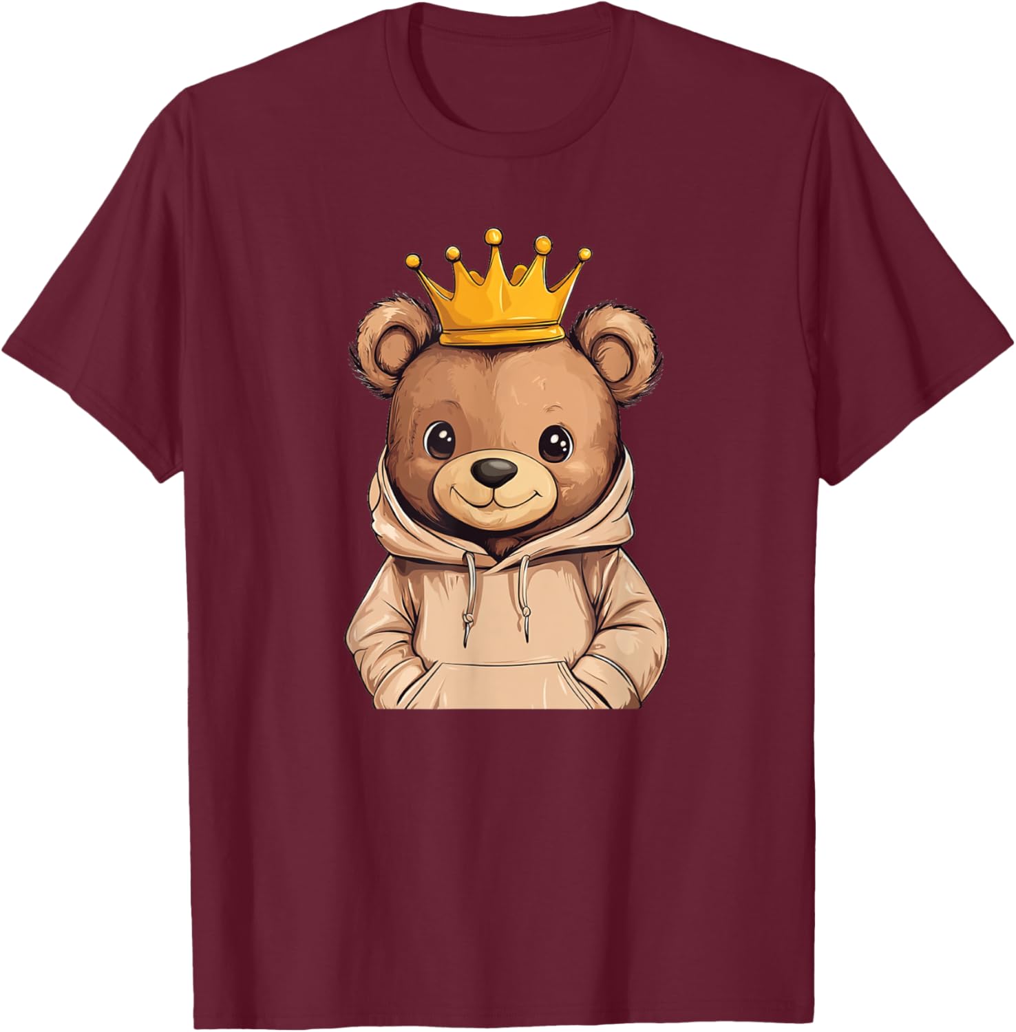 Adorable Cool Teddy Bear King with Crown and Sweater T-Shirt Outfit - 9