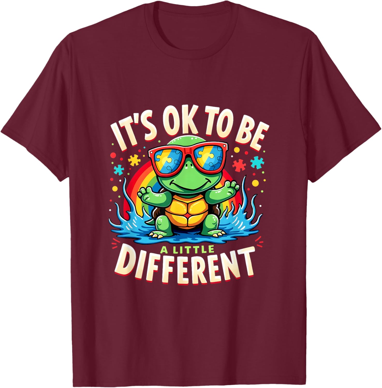 Cute Turtle Autism Awareness T-Shirt It's Ok To Be A Little Different - 10