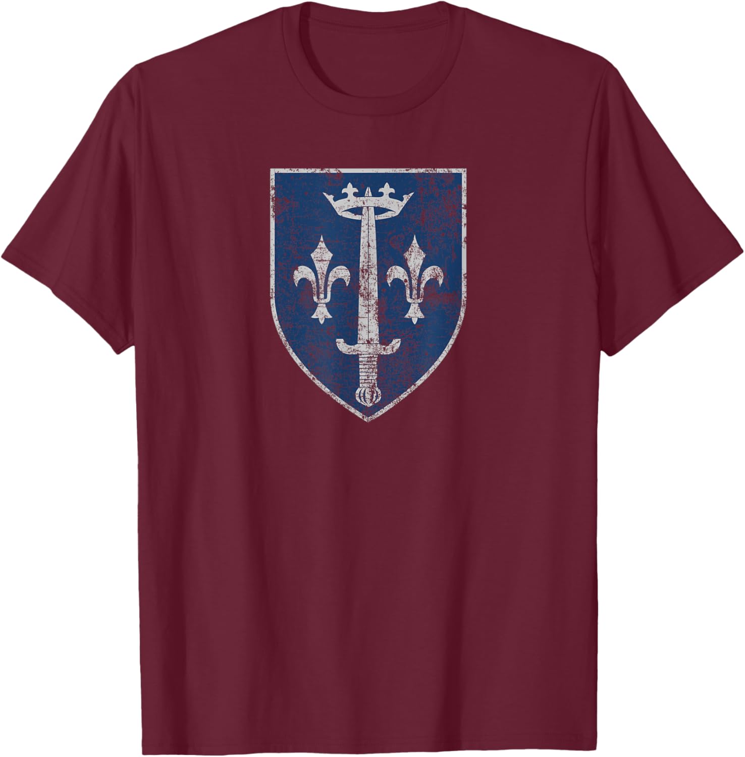 Family Crest of Saint Joan of Arc Distressed Print T-Shirt for Everyone - 11