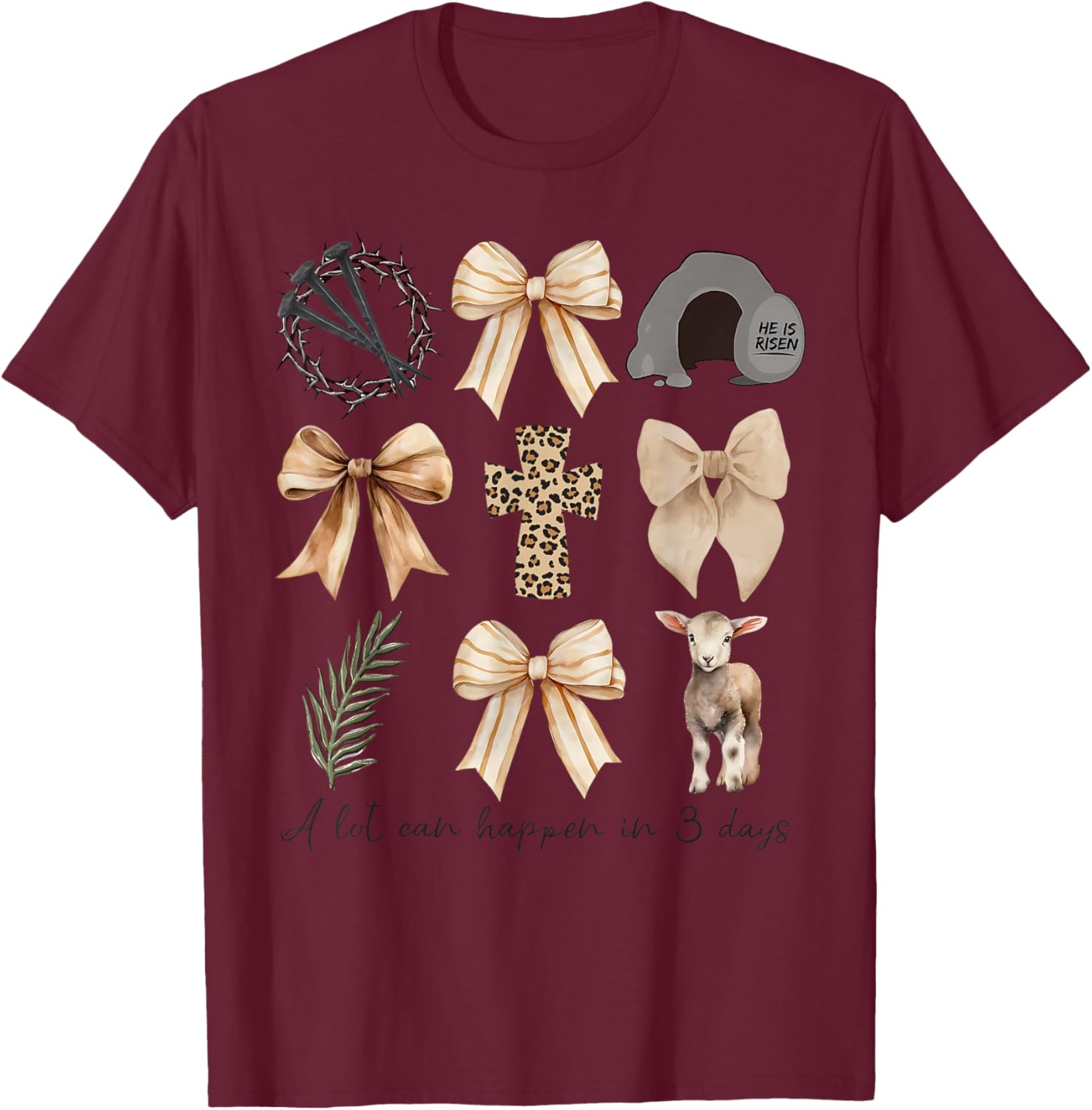 Coquette Bow Christian Easter T-Shirt – A Lot Can Happen in Three Days - 11