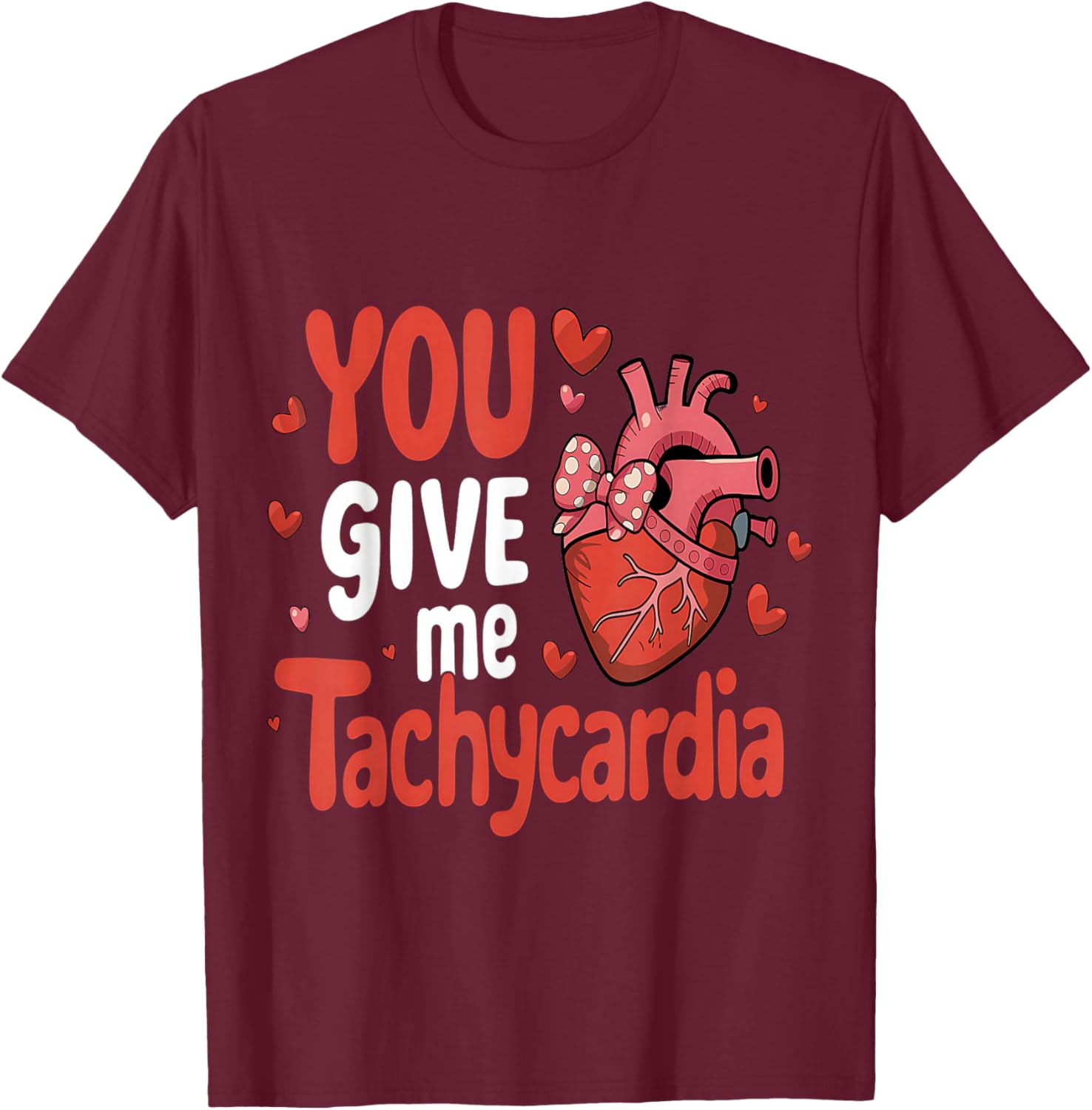 Cute You Give Me Tachycardia Nurse Valentines Day Scrub Top for Women - 1