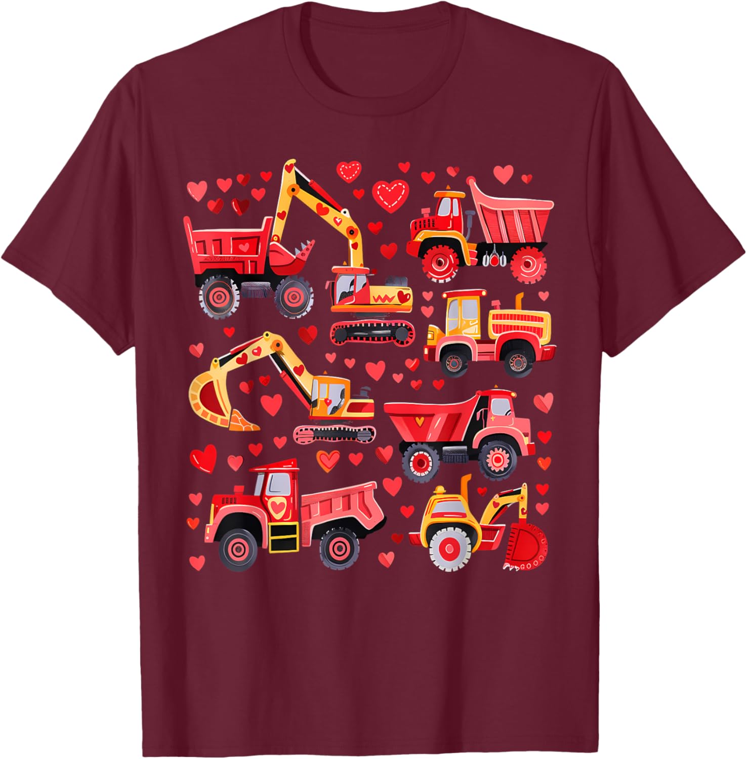Loads of Love Construction Trucks Valentine's Day T-Shirt for Toddler Boys - 9