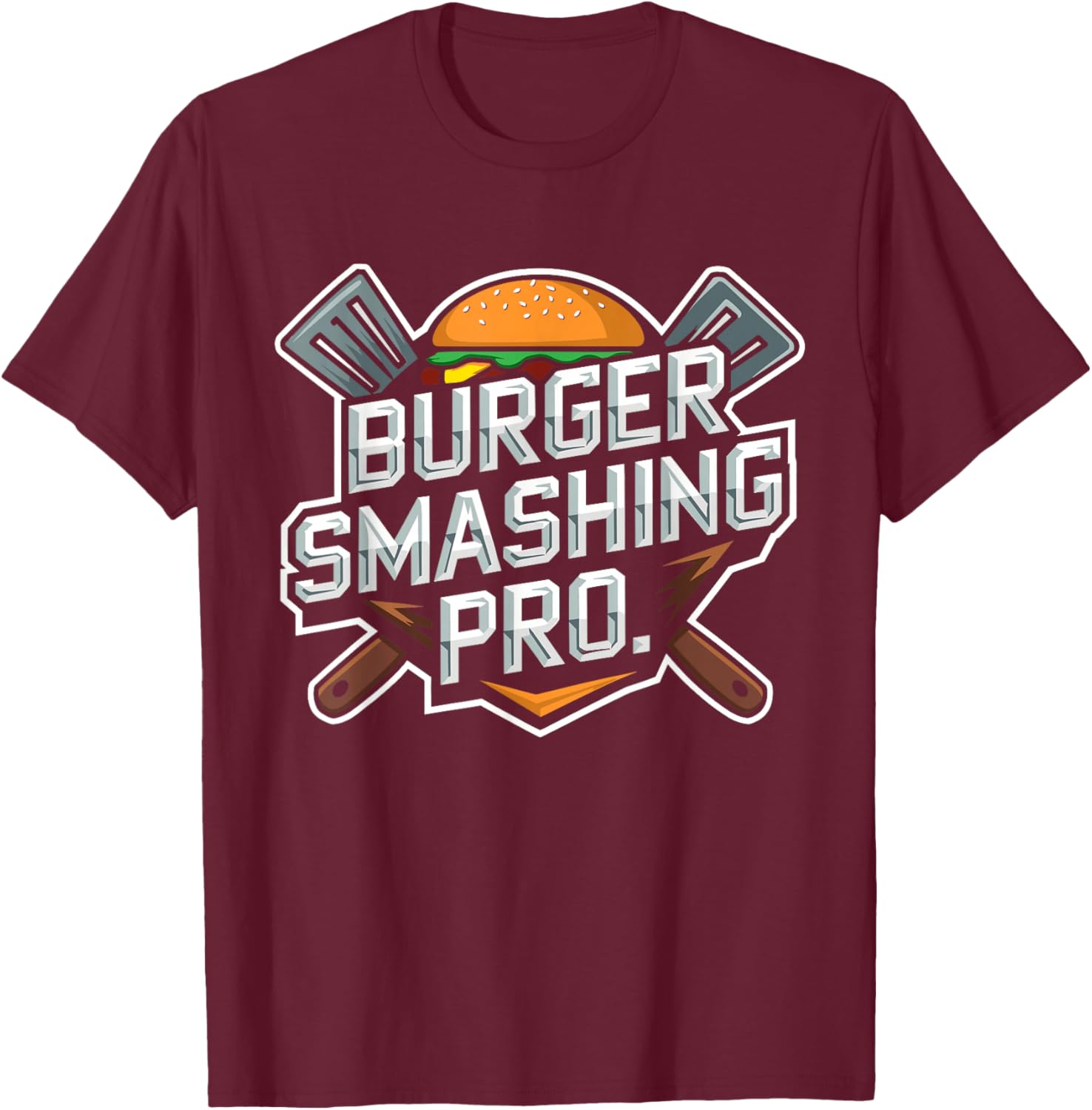 Smash Burger Lover Grilled Cheeseburger Flat Top T-Shirt for Foodies - 10