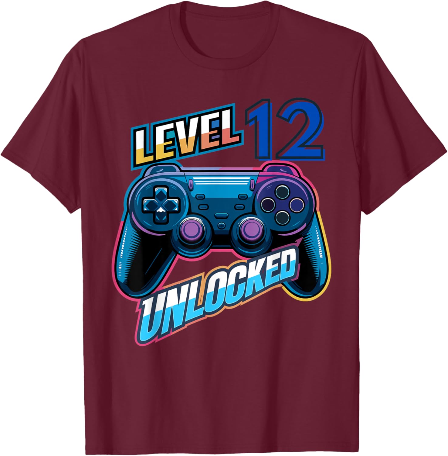 Funny Level 12 Unlocked Gamer T-Shirt for Kids 12th Birthday Gift - 4