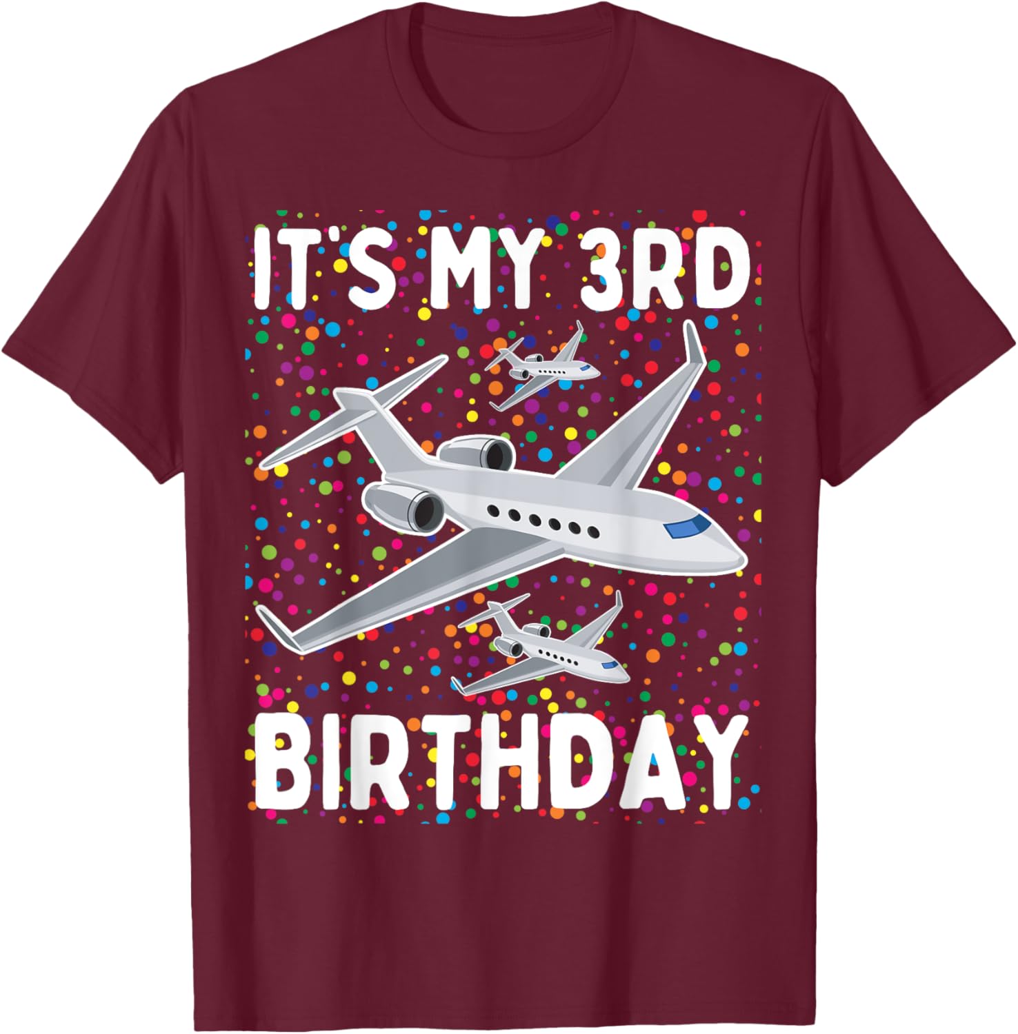 It's My 3rd Birthday Airplane T-Shirt for Boys and Girls - Fun Party Wear - 6