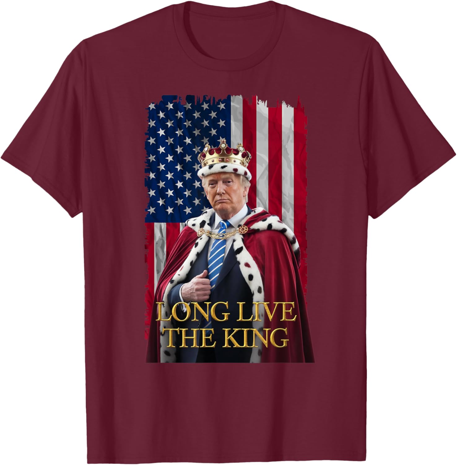 Long Live The King Vintage Trump Portrait T-Shirt for 4th of July Fun - 14