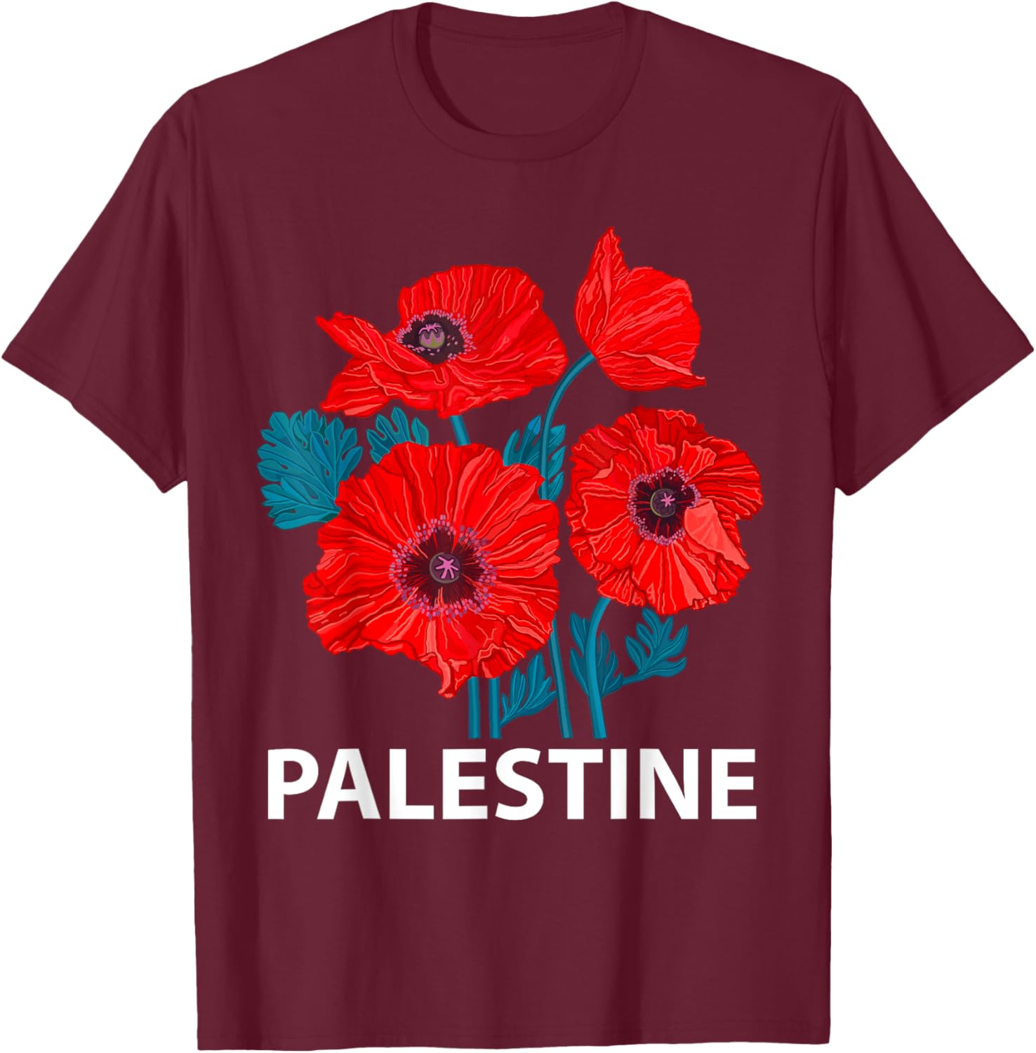 Palestine Patriotic Poppy T-Shirt for Palestinian Resistance Support - 19