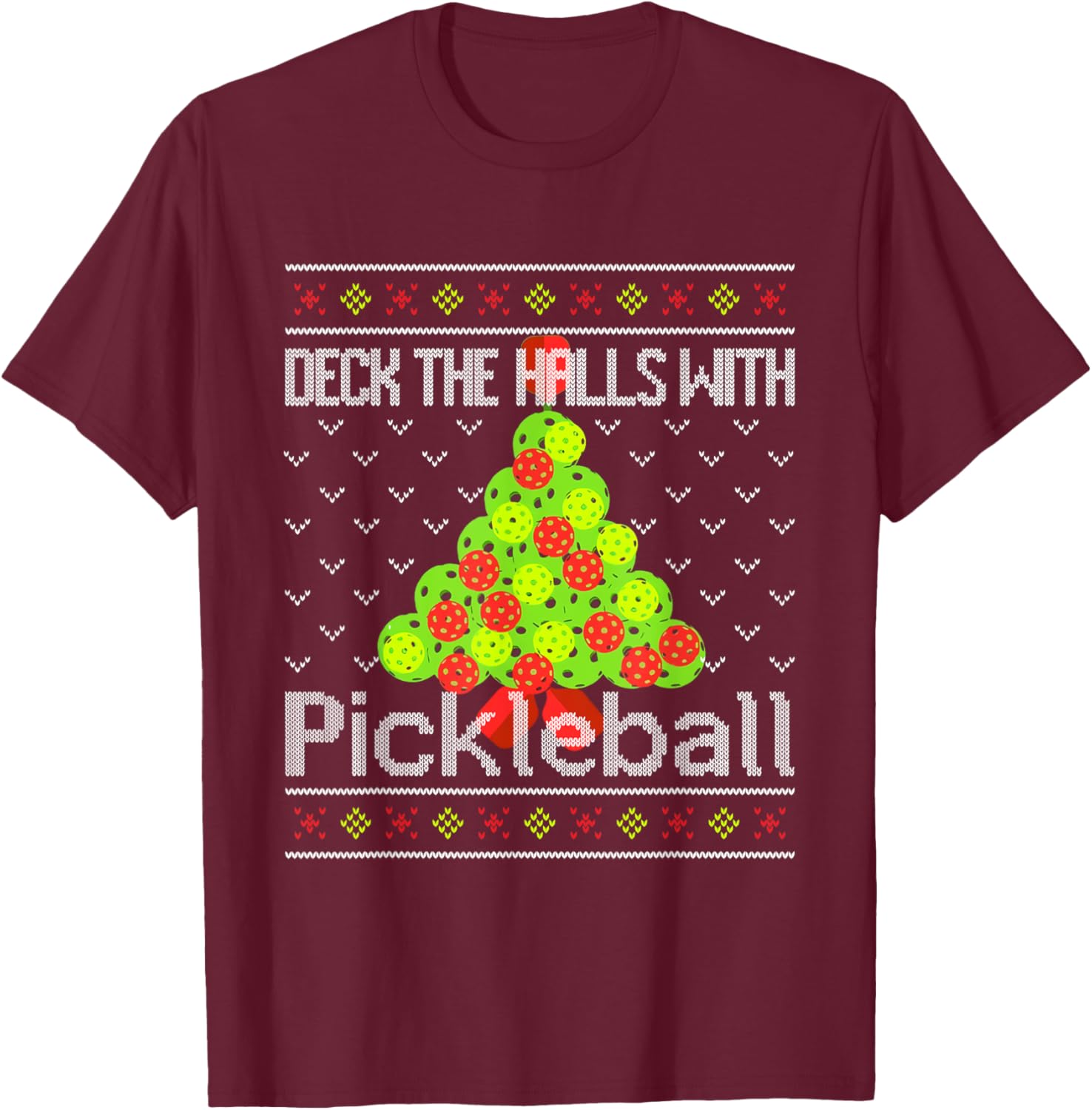 Funny Ugly Christmas Sweater Pickleball Memes T-Shirt for Holiday Cheer - 3