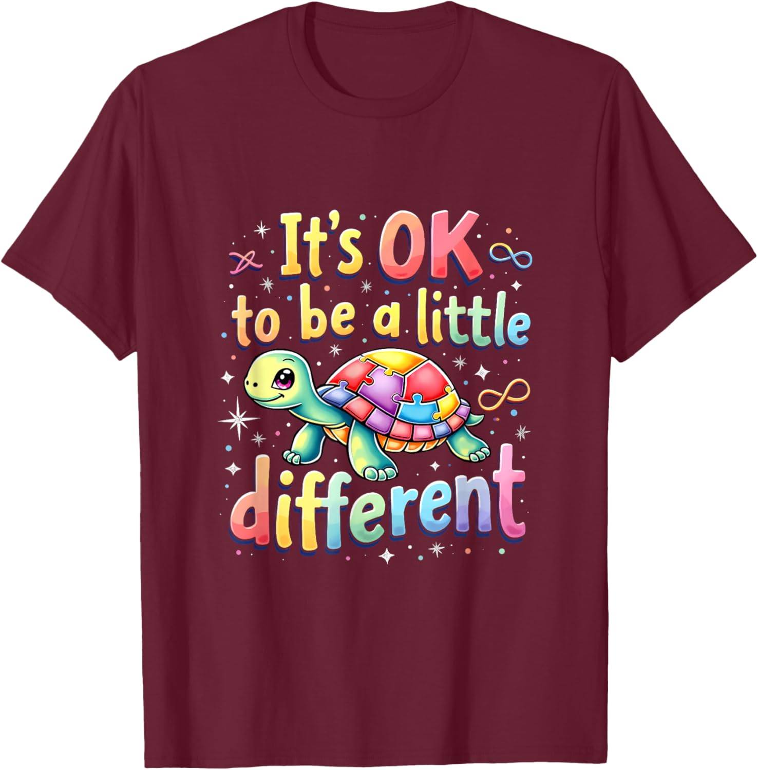 Autism Awareness Turtle T-Shirt It's Okay to Be Different Fun Tee - 18