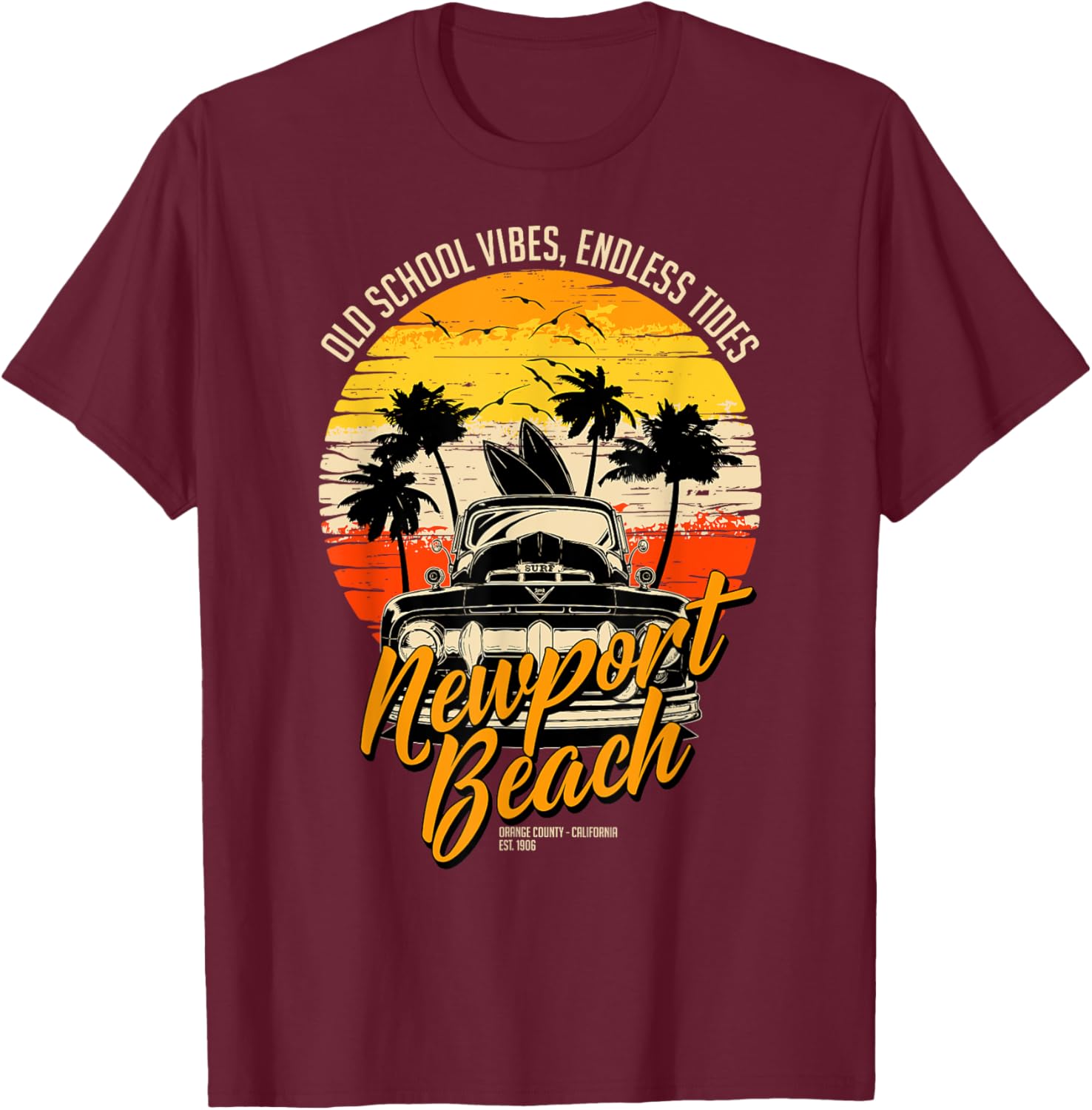 Vintage Newport Beach T-Shirt with Endless Tides Old School Vibes - 8