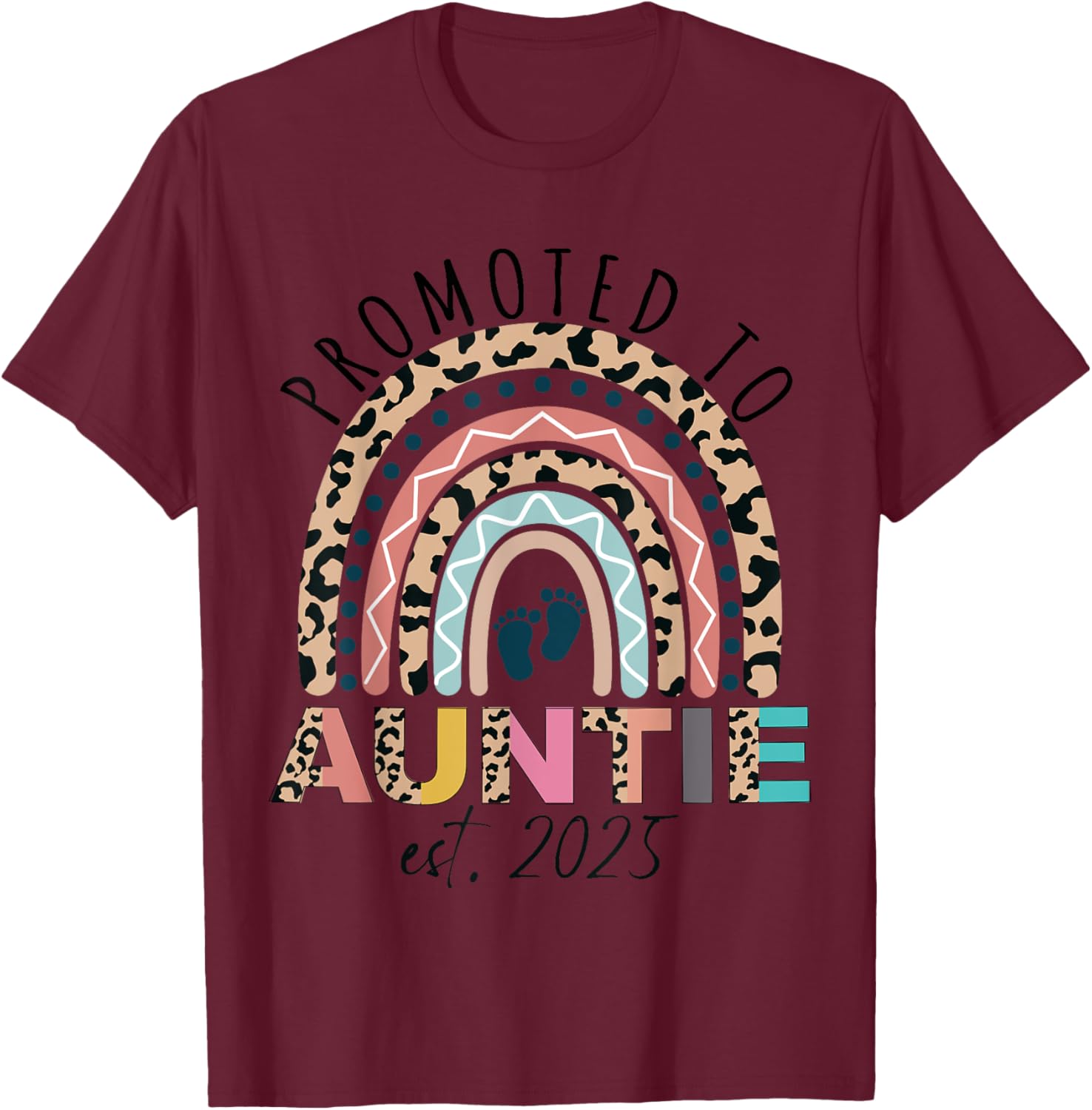 Promoted to Auntie Est 2025 Cute Mothers Day T-Shirt Gift for Aunties - 13