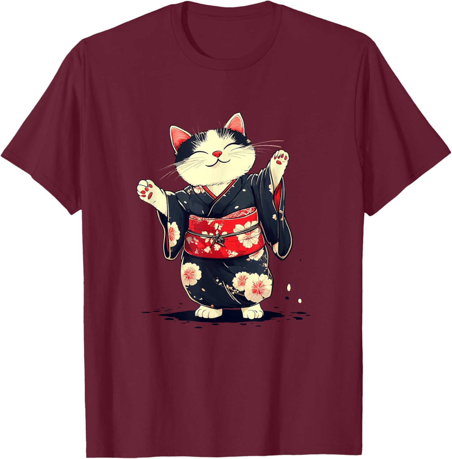 Pretty Kimono Cat T-Shirt for Japanese Style Lovers - Unisex Kids Adults - 23