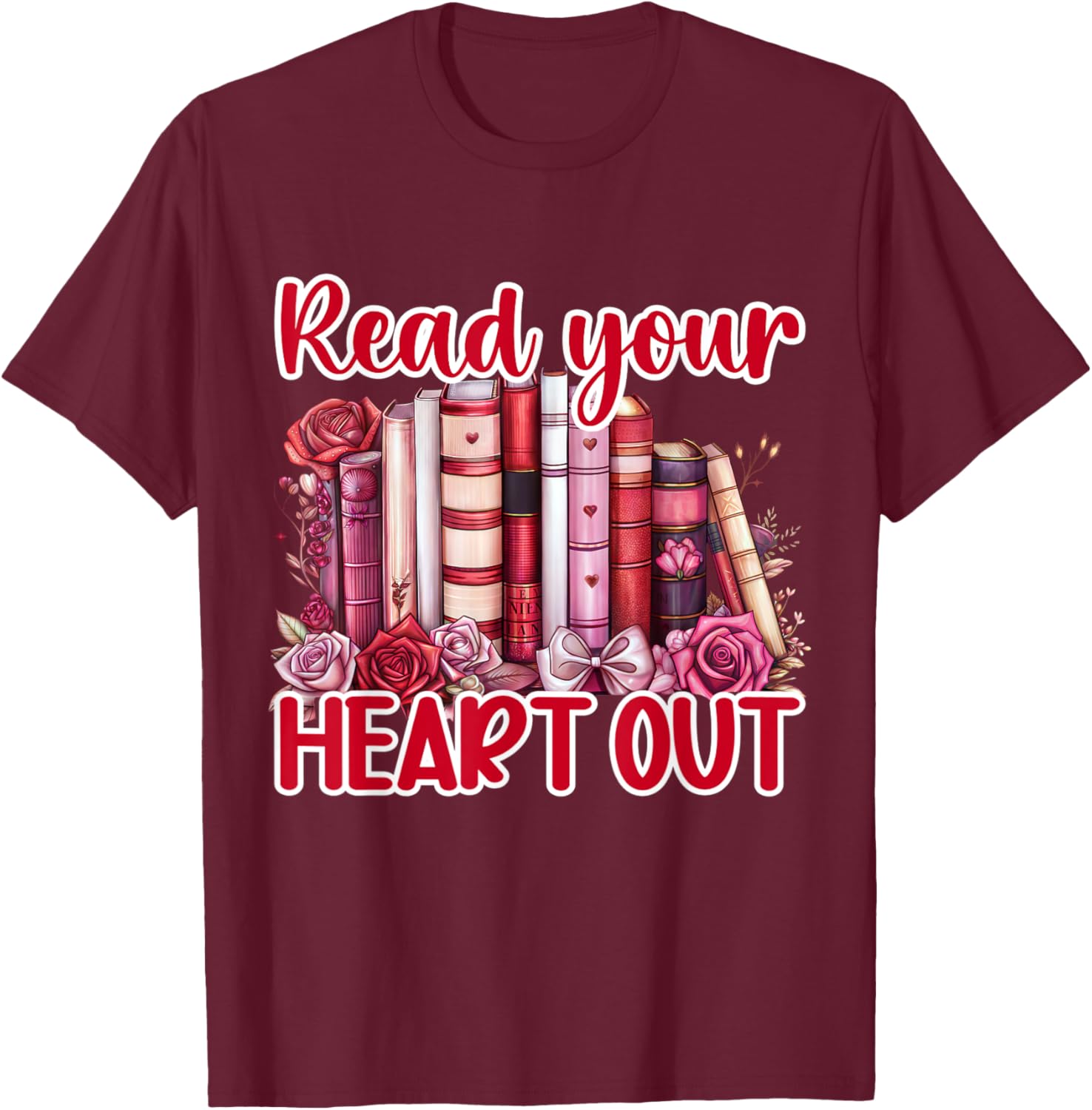 Retro Read Your Heart Out Valentine's Day T-Shirt for Book Lovers and Teachers - 4