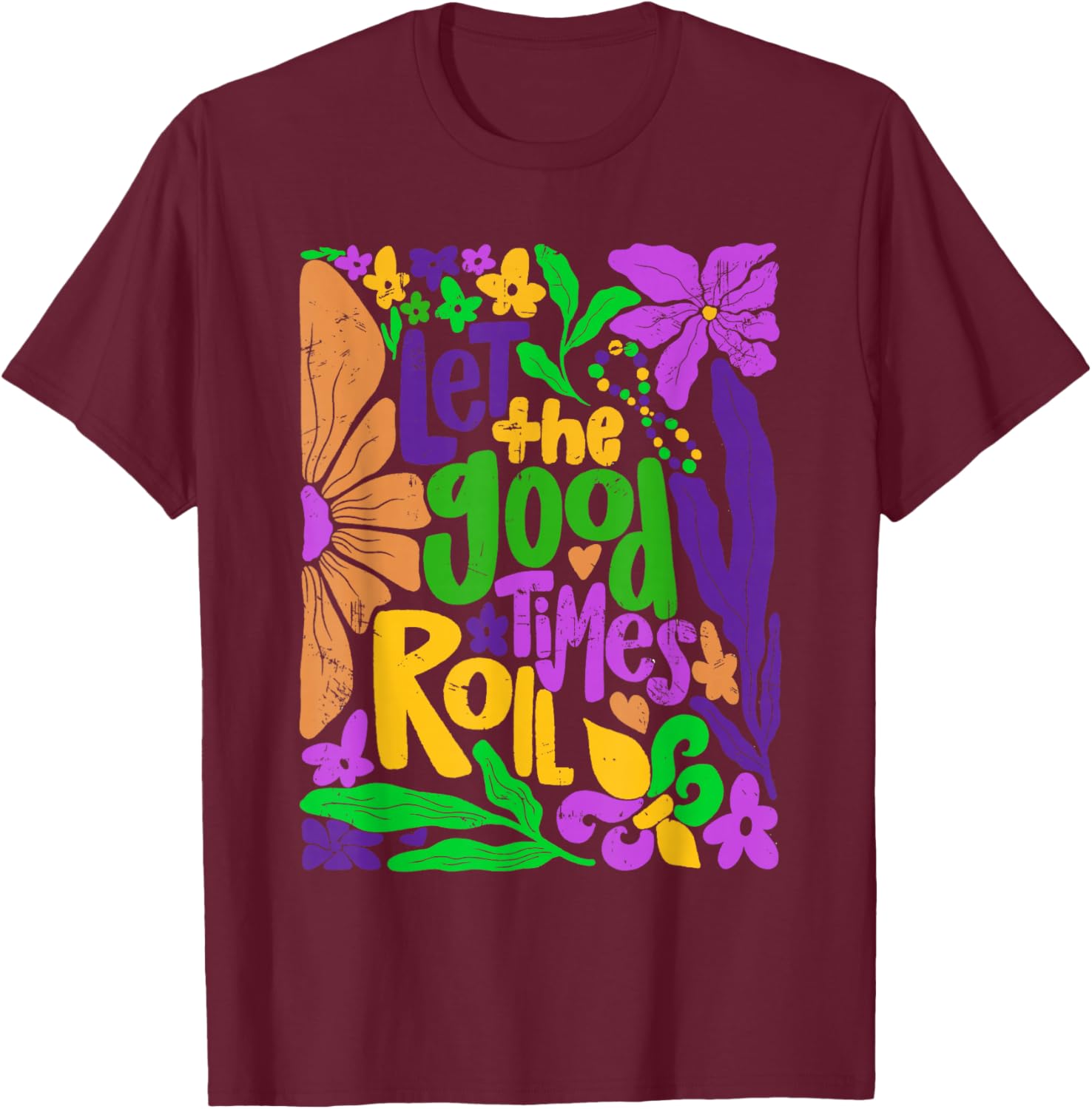 Mardi Gras Let the Good Times Roll Fleur De Lis T-Shirt for All Ages - 5
