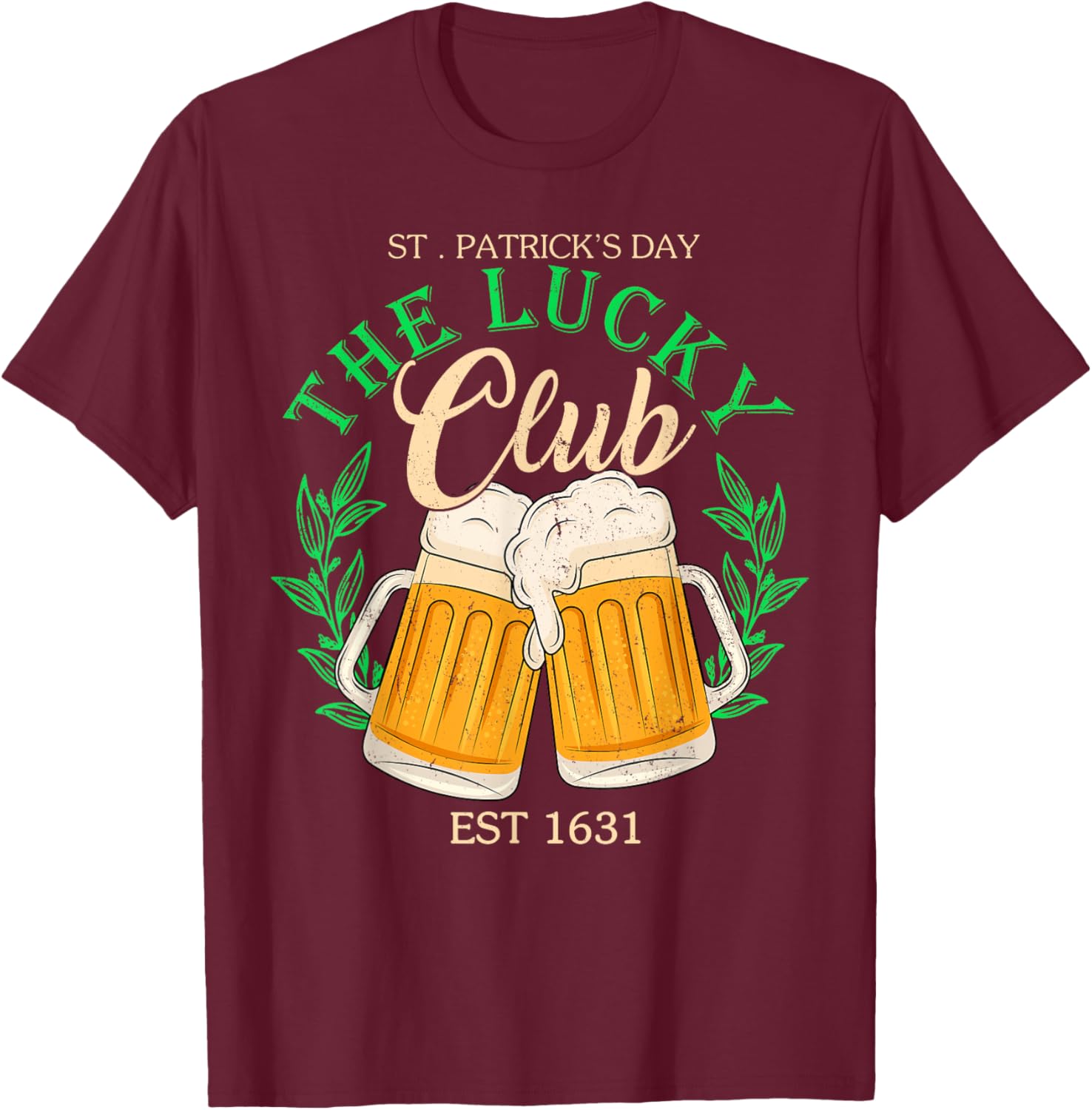 Lucky Club St. Patrick's Day Beer T-Shirt for Irish Group Fun - 7
