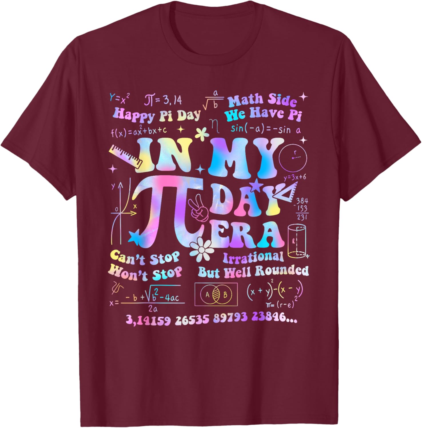 In My Pi Day Era Tie Dye T-Shirt for Math and Science Lovers - 15