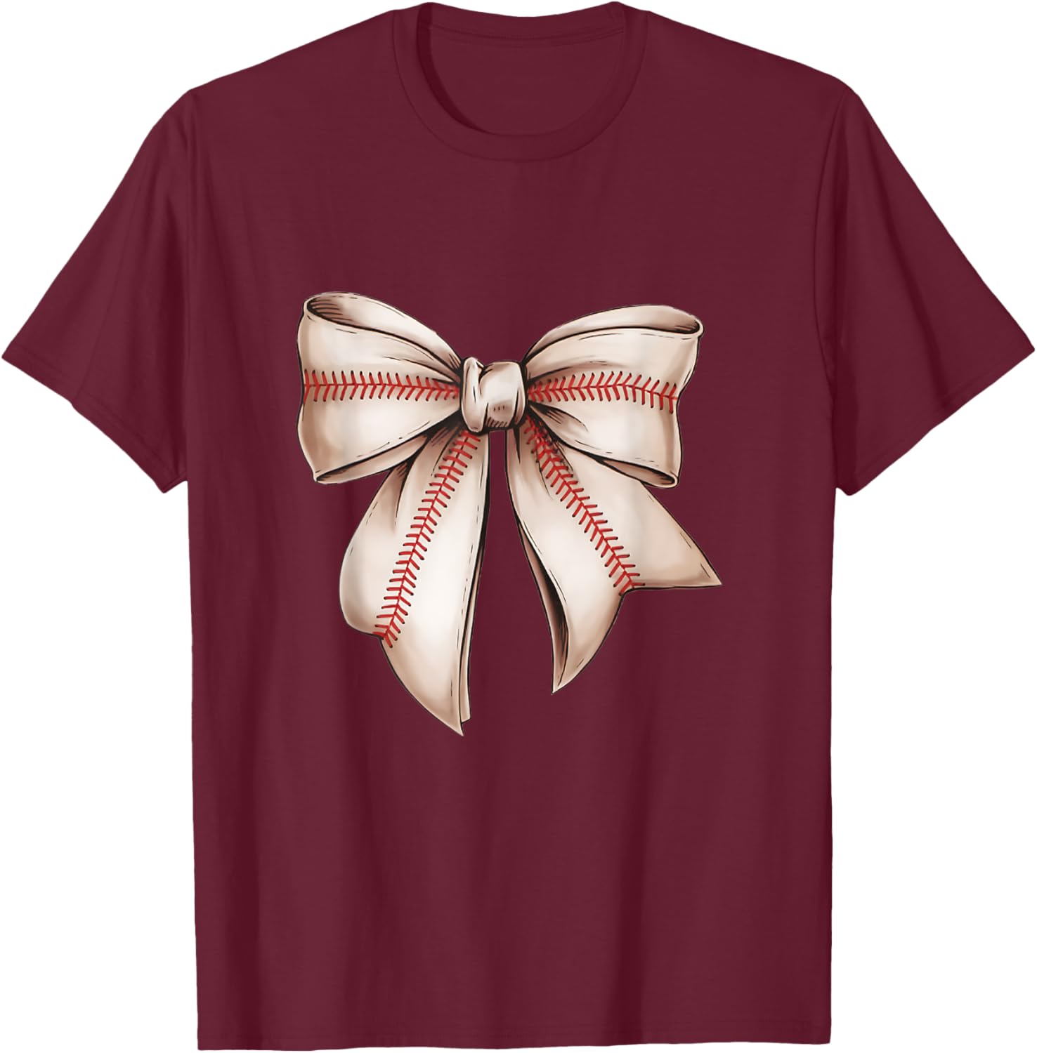 Retro Baseball Bow T-Shirt for Sports Lovers, Fun Sublimation Design - 3