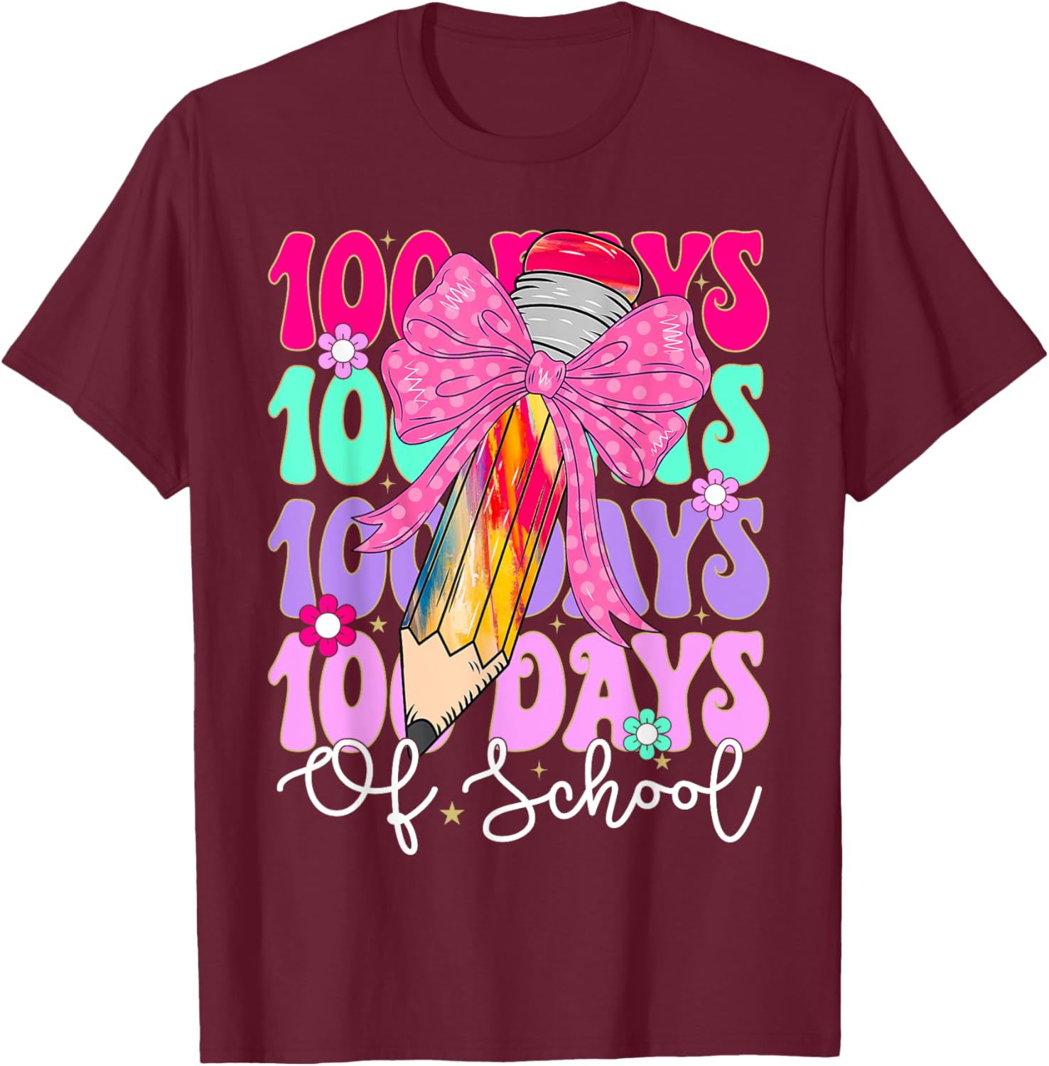 100 Days of School T-Shirt for Girls Fun Teacher Appreciation Gift - 14
