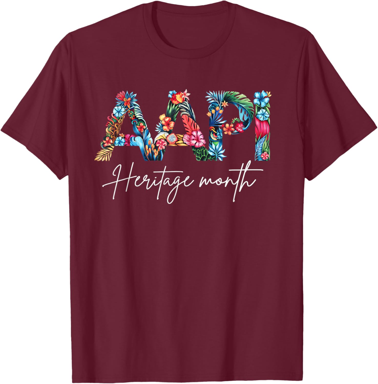Elegant Floral Design T-Shirt for AAPI Heritage Month - Girls & Women - 2