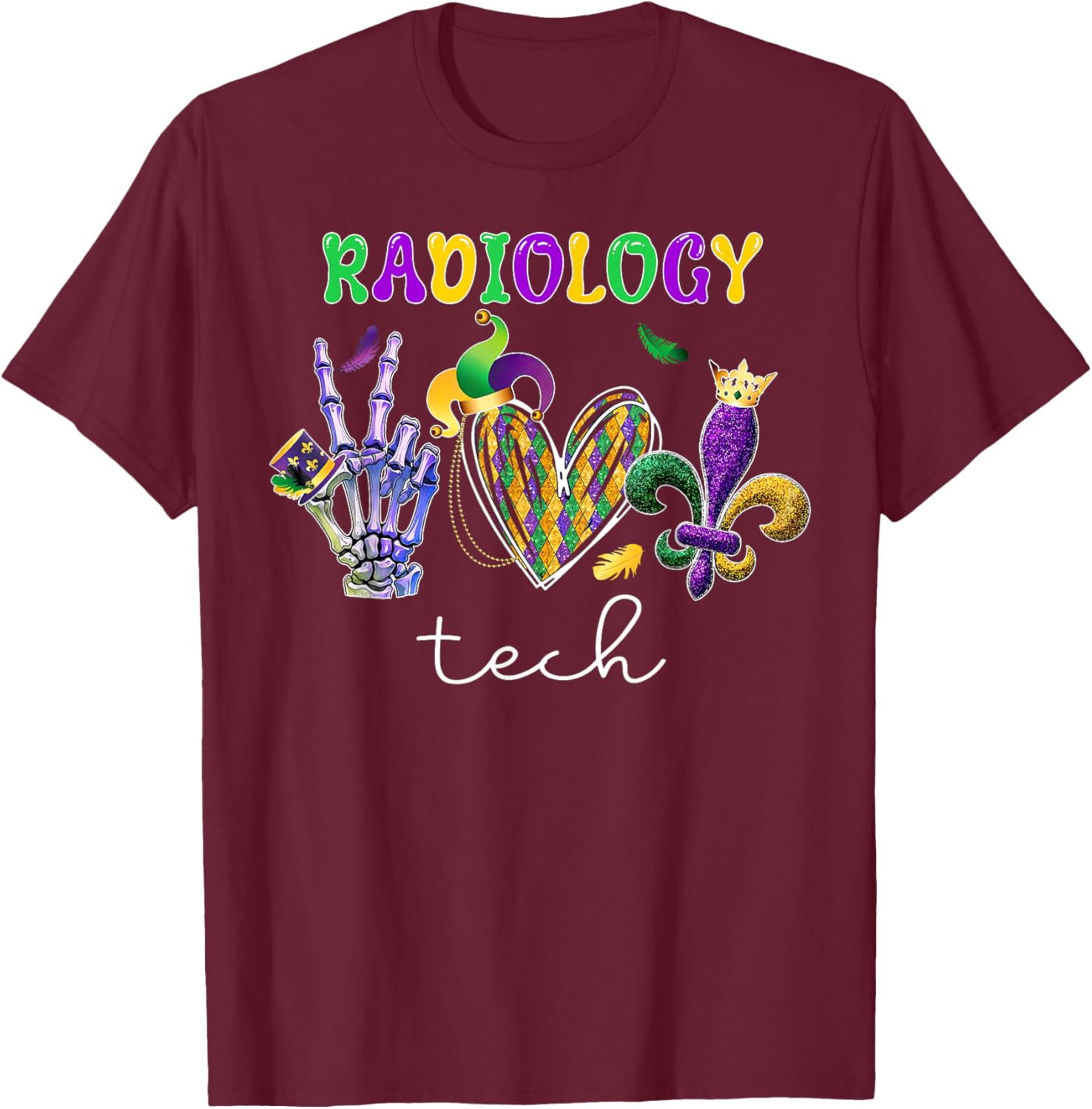 Radiology Tech Mardi Gras T-Shirt for X-Ray Technologists and Fans - 18