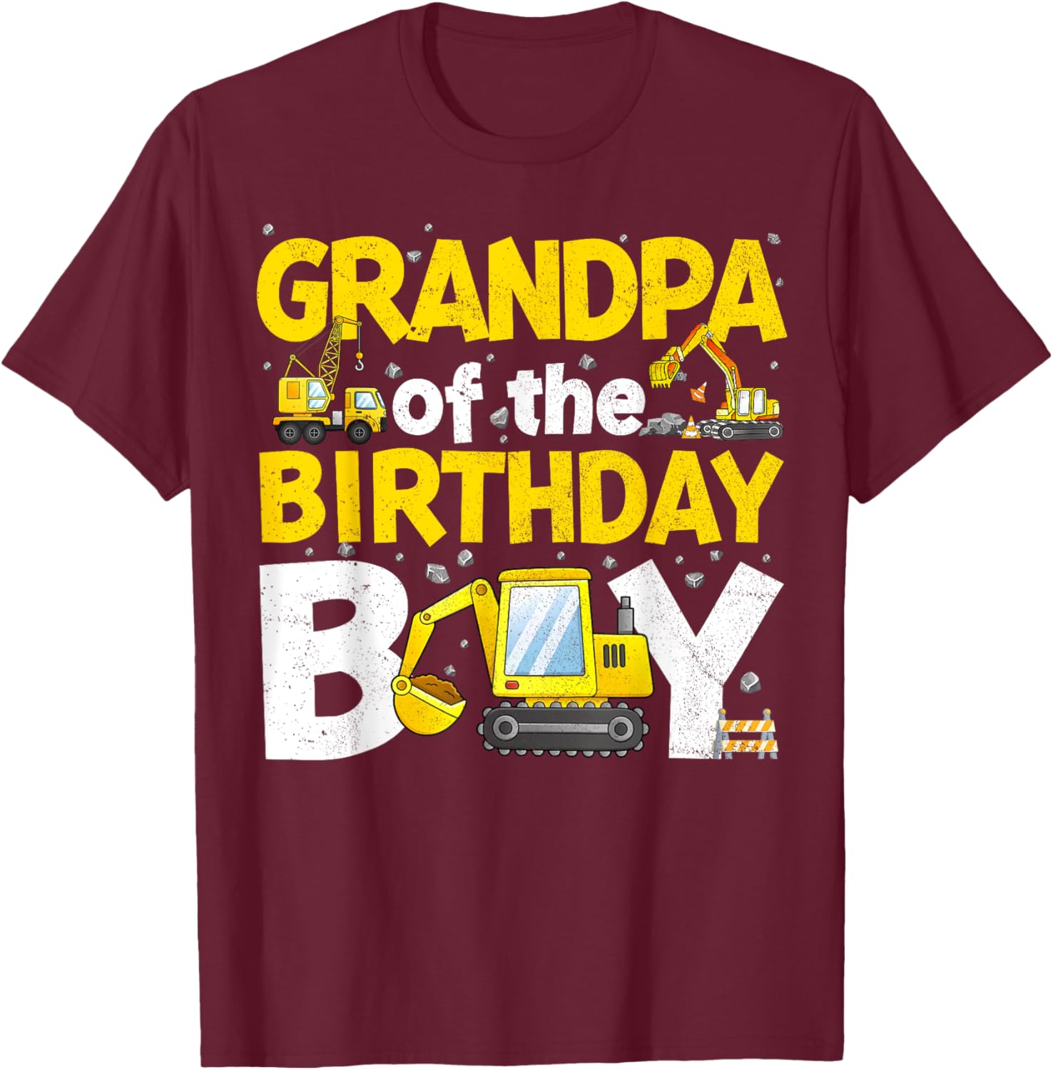 Grandpa Of The Birthday Boy Construction Family Party T-Shirt Gift - 16