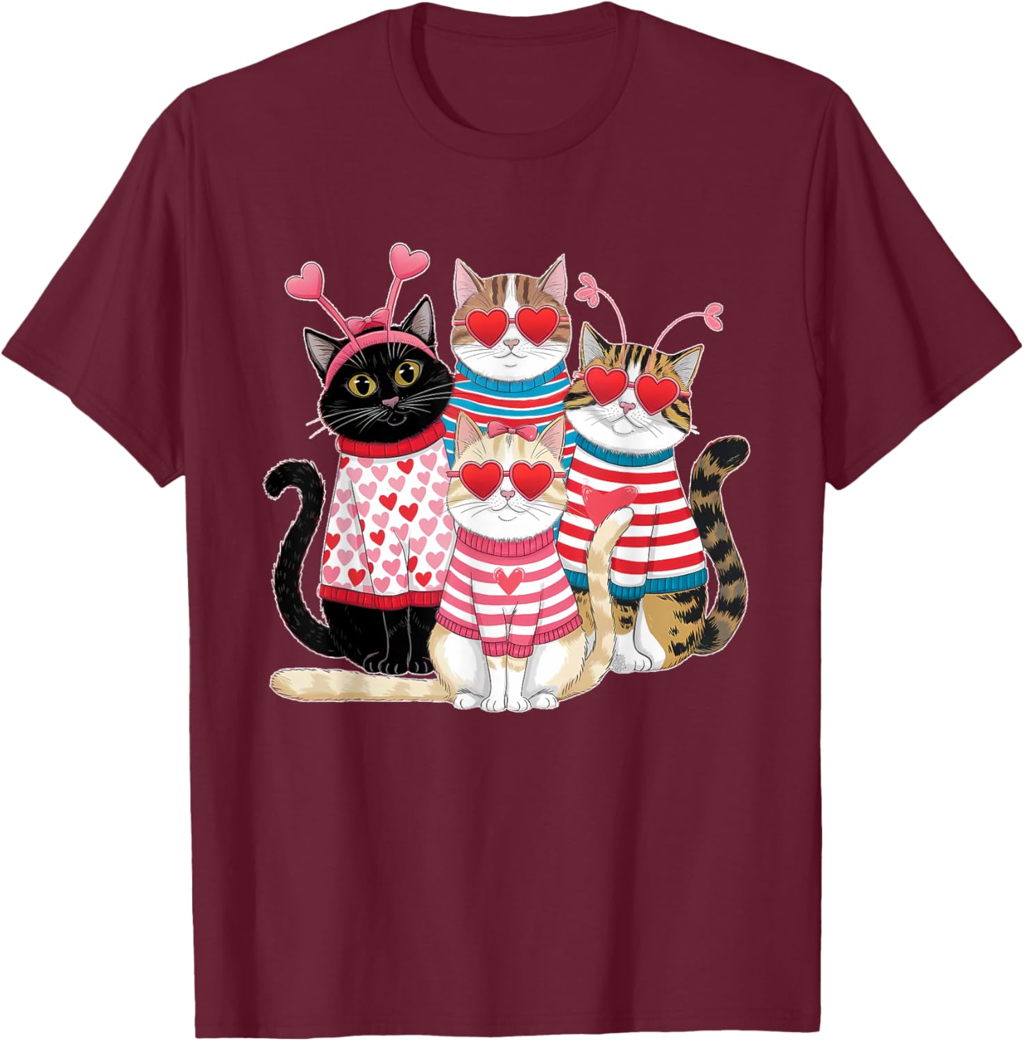 Happy Meowentine's Cute Cat T-Shirt for Girls - Perfect Valentine's Gift - 9