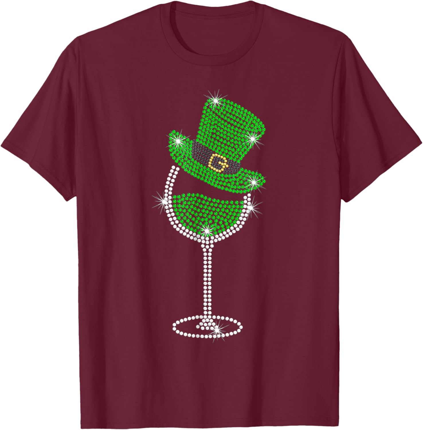 St Patrick's Day Shamrock Wine T-Shirt for Men and Women Celebrate in Style - 25
