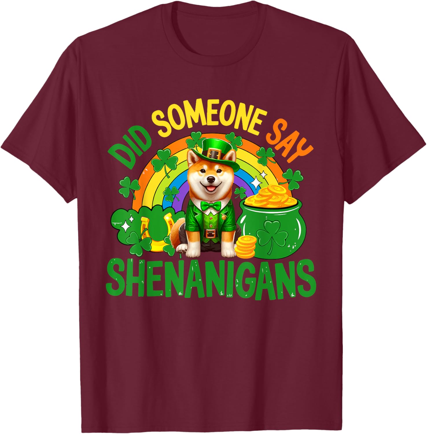 Shenanigans St. Patrick's Day Shiba Inu T-Shirt for Fun Celebrations - 5