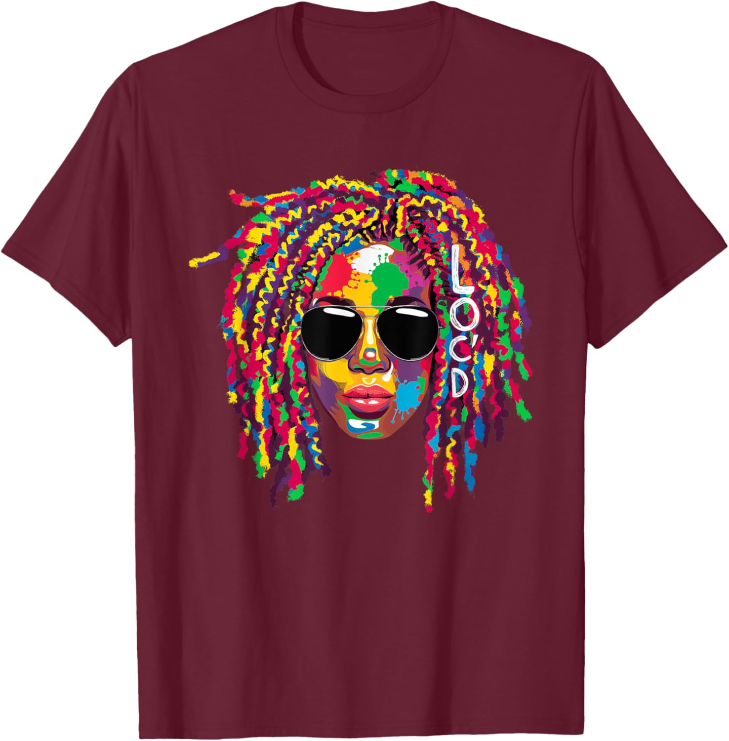 Loc'd For Life Afro Locs Dreadlocks T-Shirt for Proud Melanin Women - 5