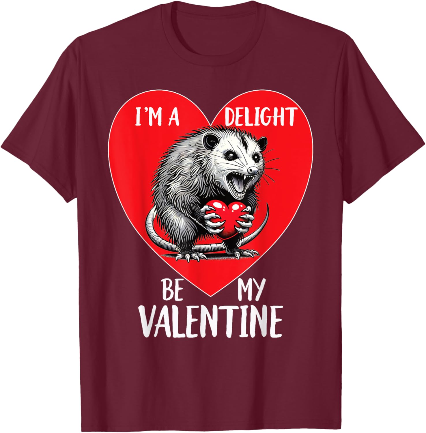 Funny Sarcastic Opossum Be My Valentine T-Shirt for Animal Lovers - 10