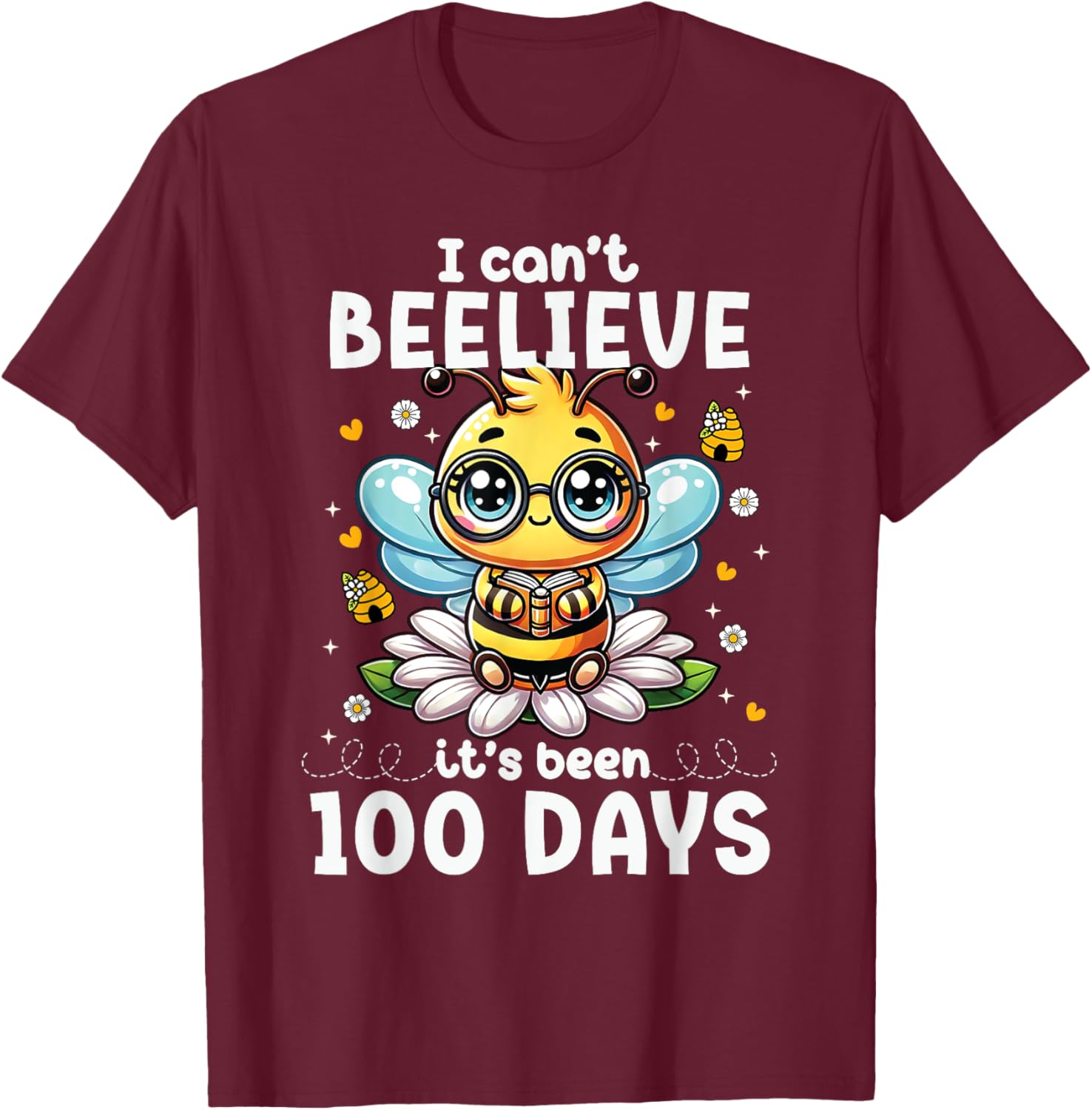 Fun 100 Days of School Bee T-Shirt for Kids and Teachers - 7