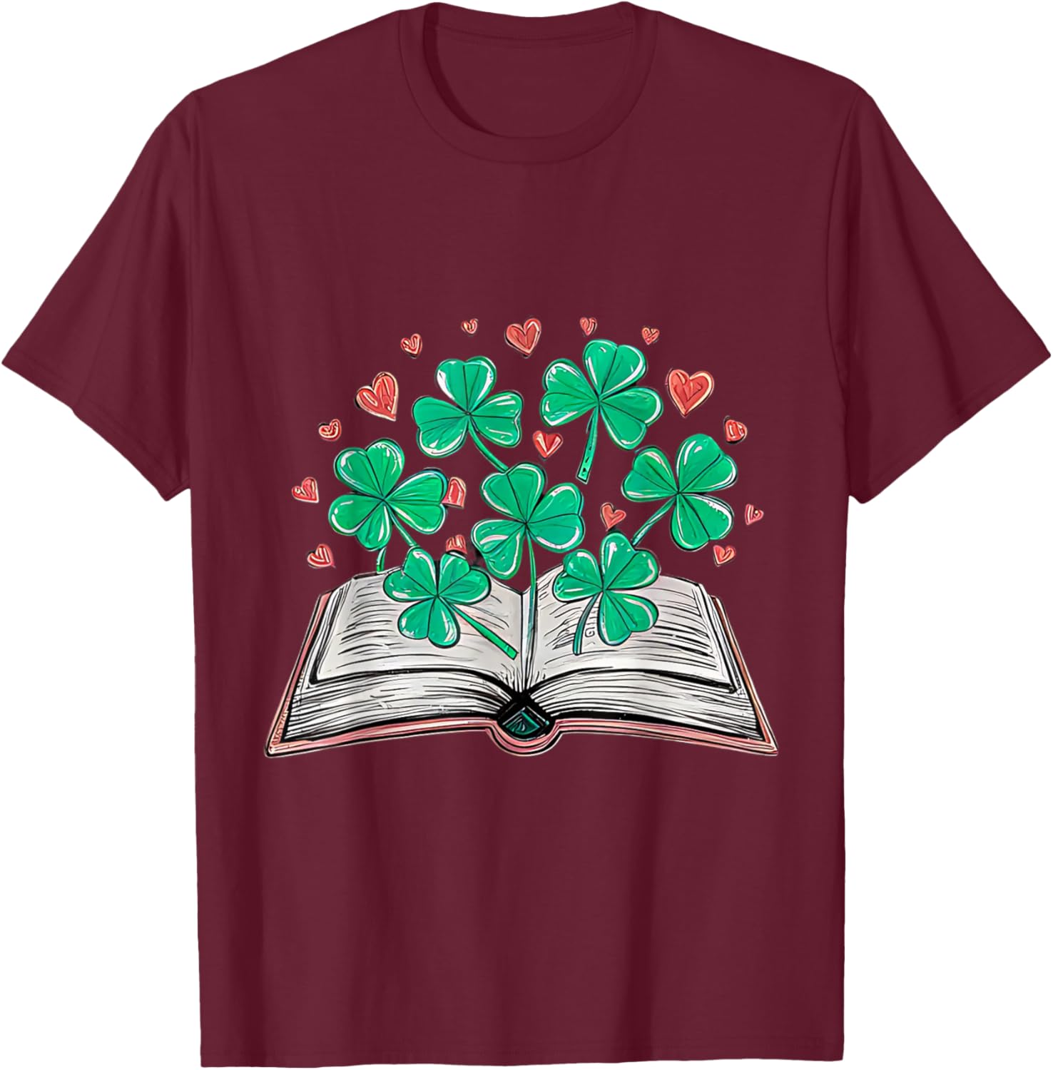 St Patricks Day Shamrock T-Shirt for Book Loving Librarians - 1