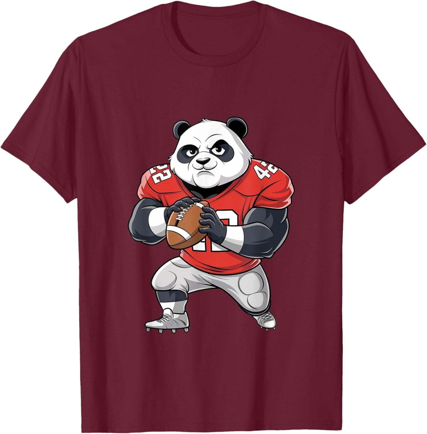 Cute Panda Plays Football T-Shirt for Kids and Sports Fans - 12