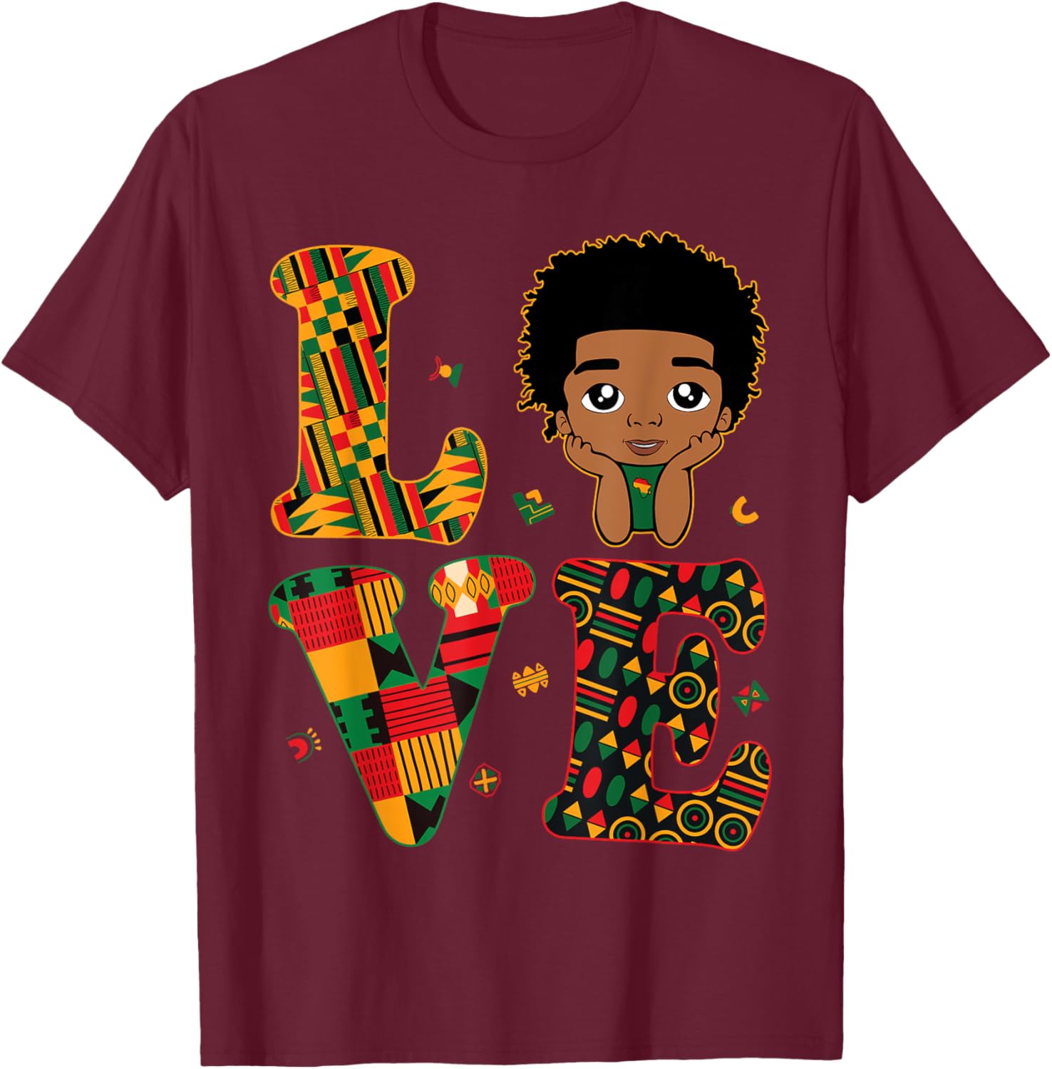 Proud LOVE African Kente Toddler Boys T-Shirt for Black History Month - 15