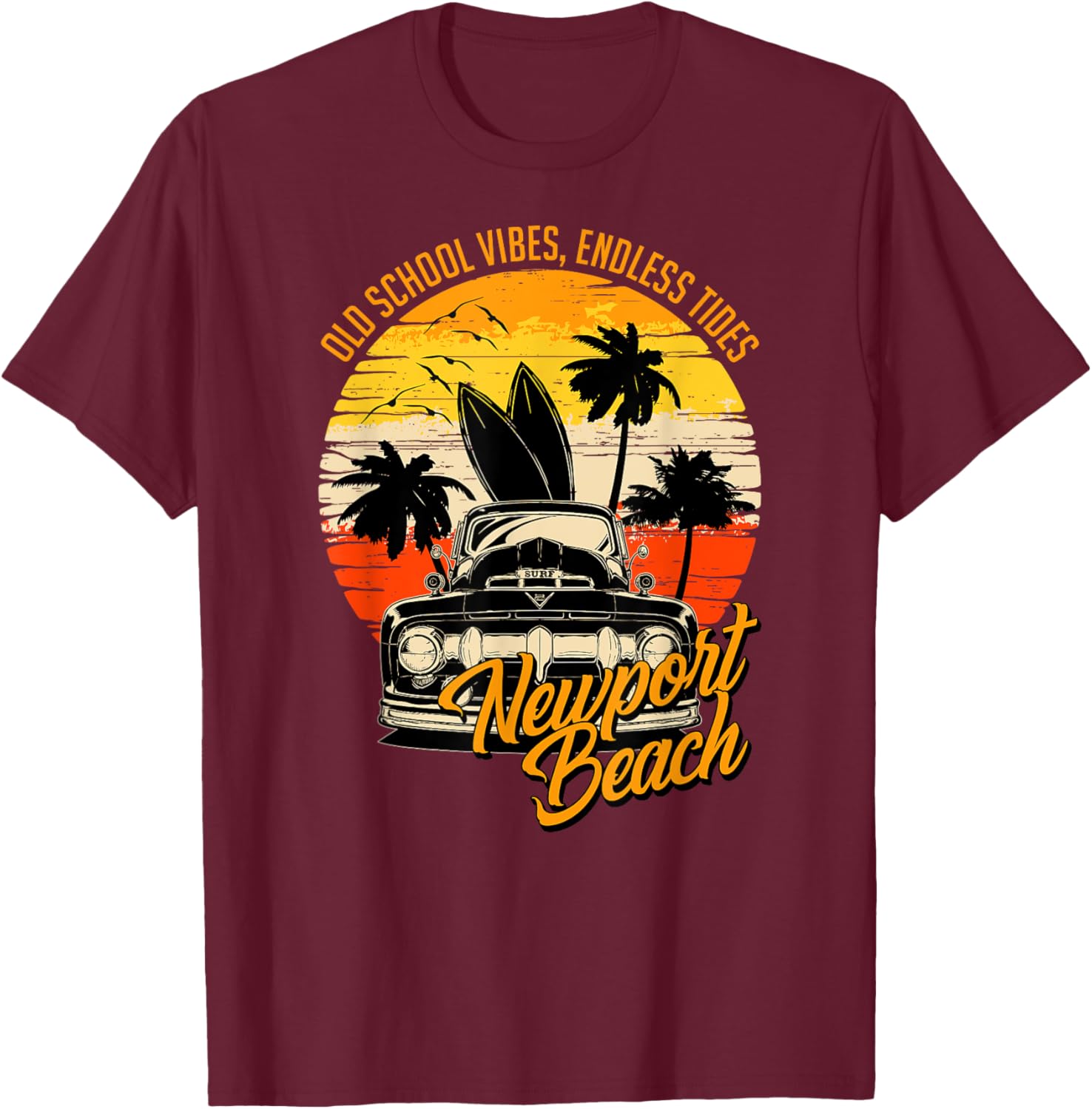 Vintage Newport Beach Old School Vibes T-Shirt for Endless Summer Style - 4