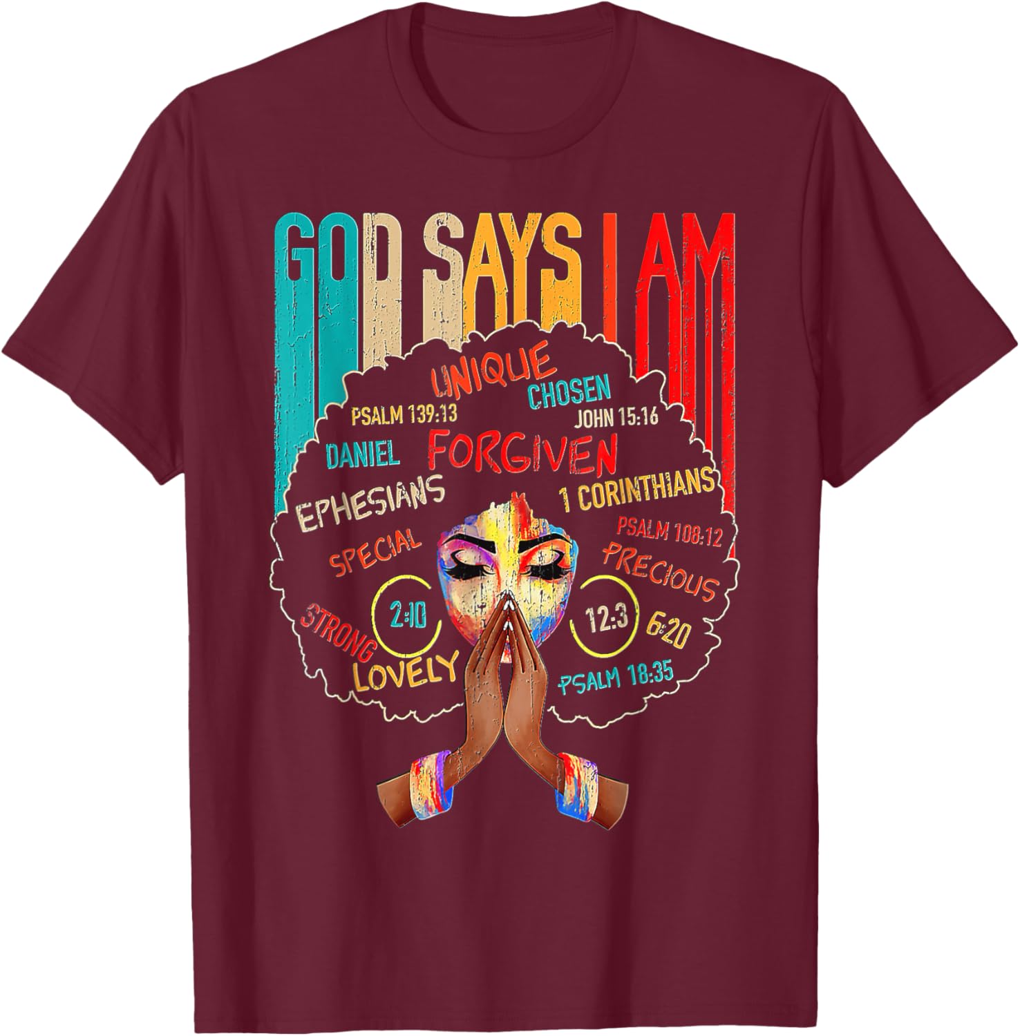 Empowerment T-Shirt for Black Girls - God Says I Am Statement Tee - 7