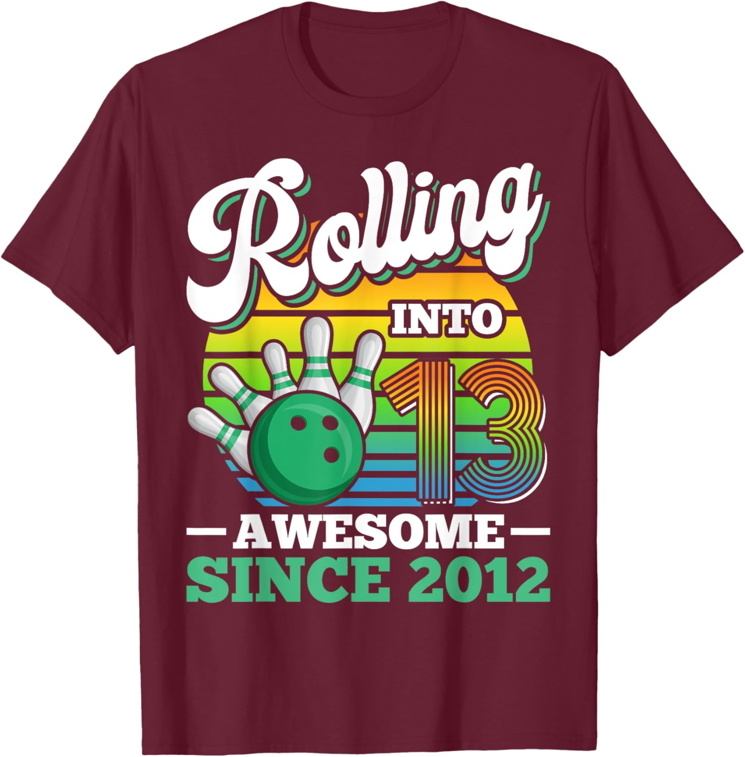 Fun Bowling Birthday Party T-Shirt for 13 Year Olds - Perfect Gift! - 2