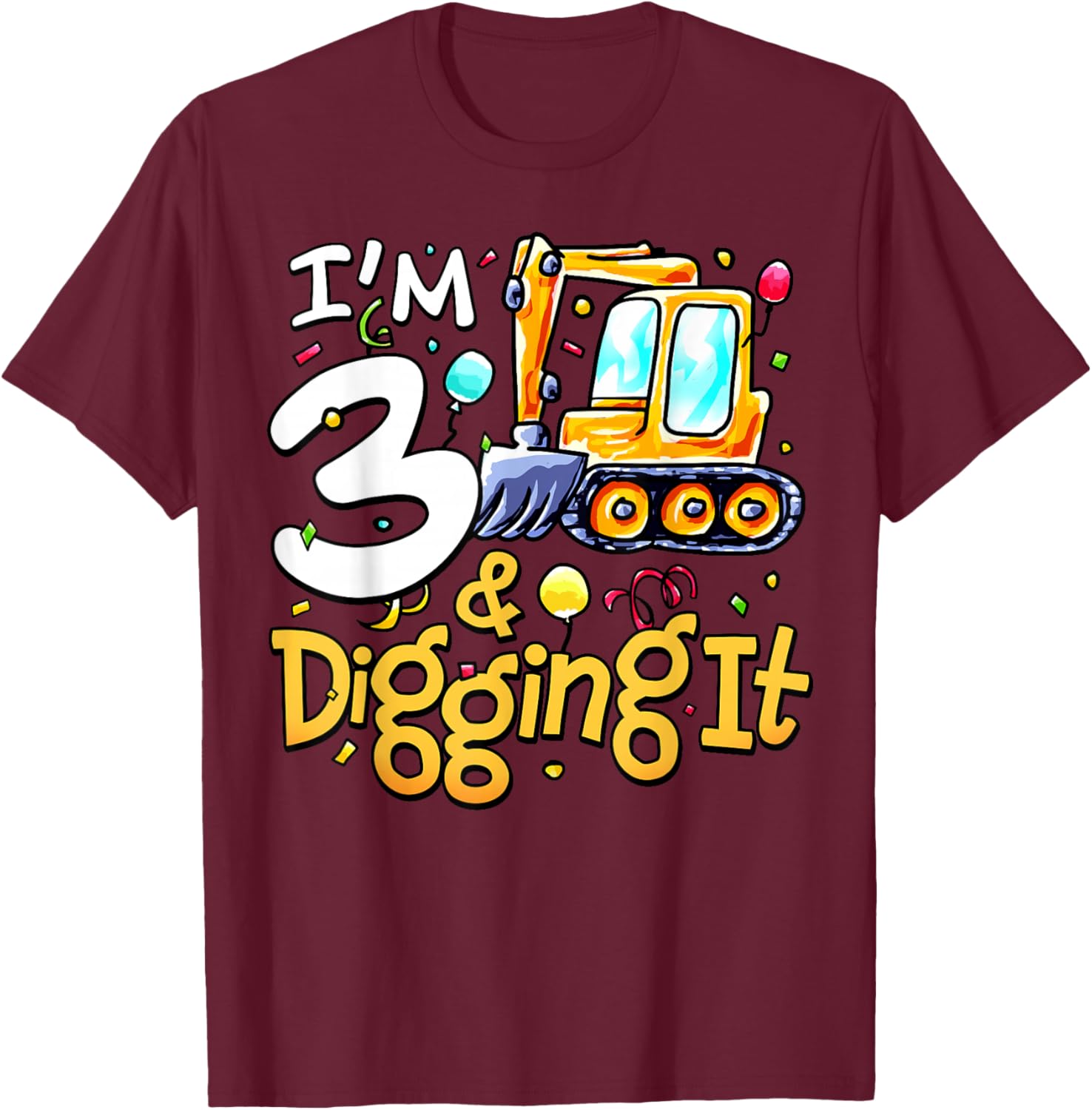 Construction Themed 3rd Birthday Shirt for Boys Cute T-Shirt Gift - 3