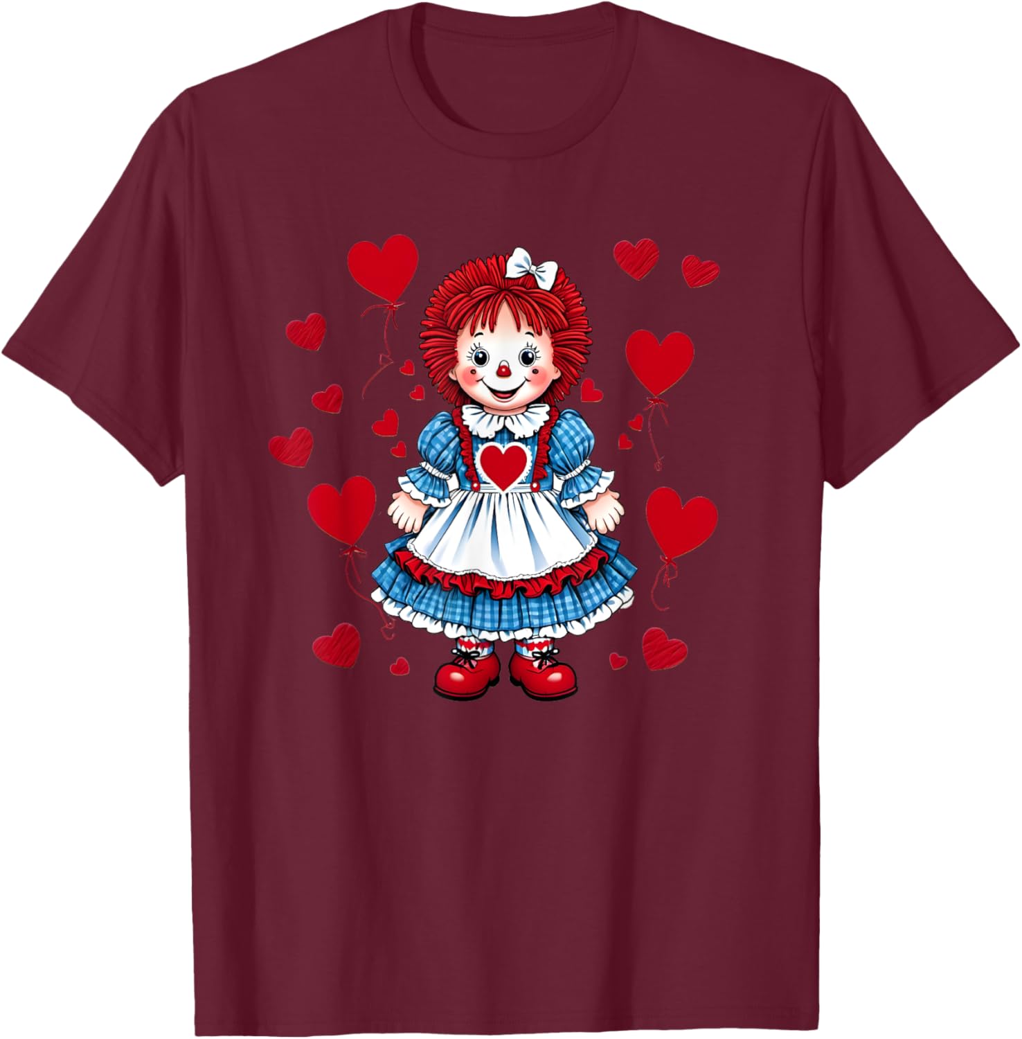 Raggedy Ann Valentine's Day Heart T-Shirt for Sweethearts and Friends - 20