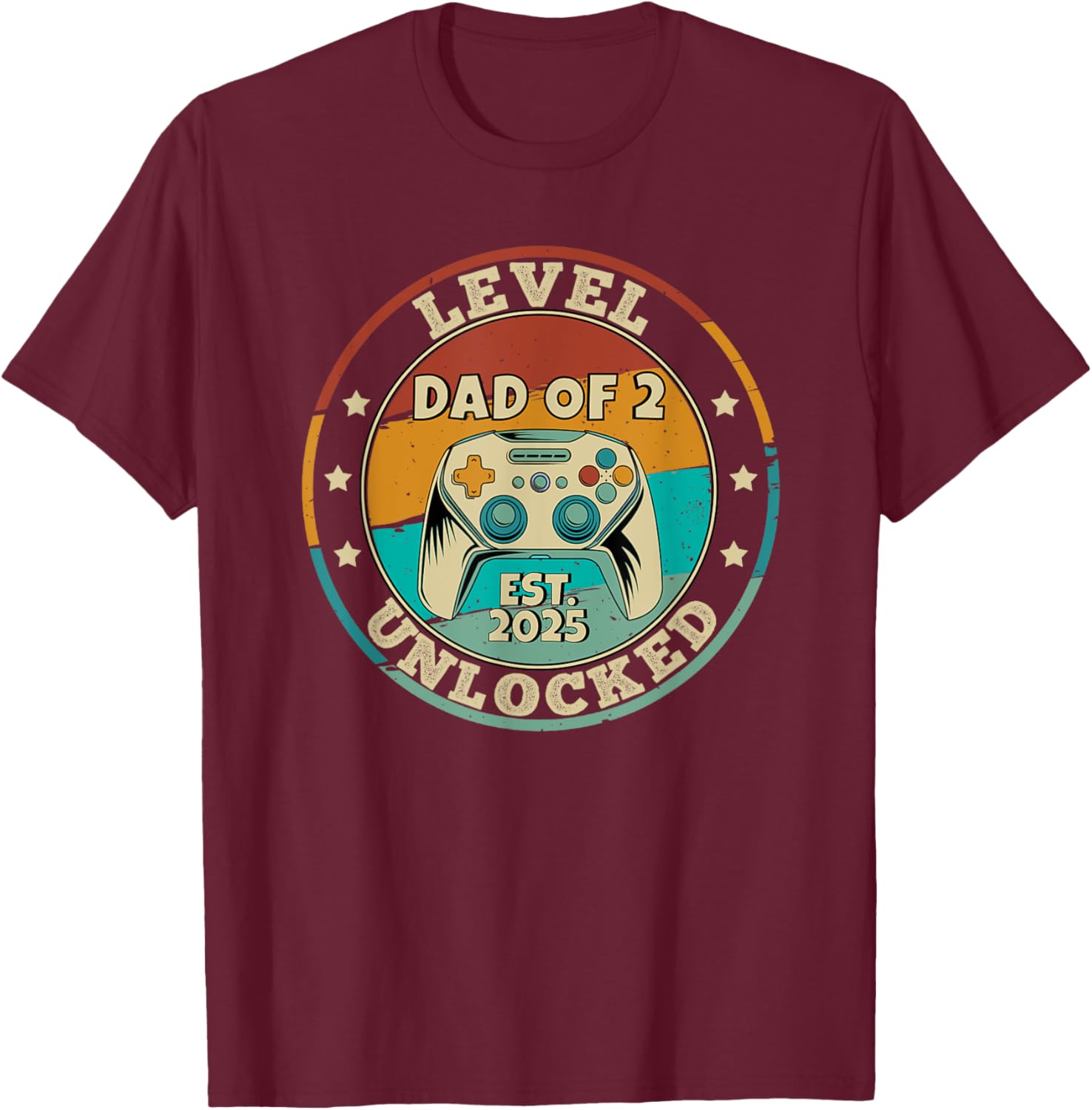 Promoted to Daddy Again 2025 T-Shirt for Proud Dads of 2 Kids - 16