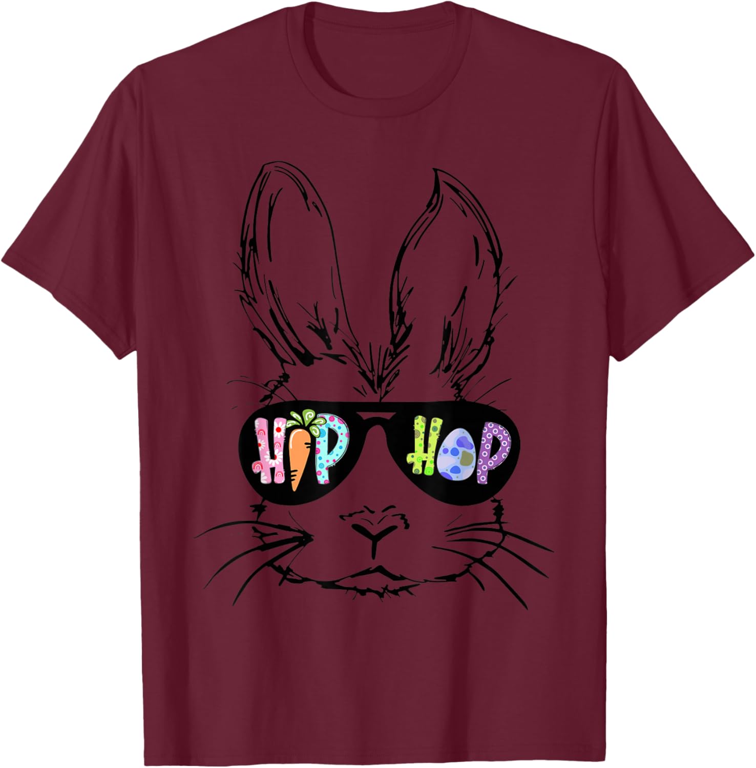Hip Hop Bunny in Sunglasses Funny Easter T-Shirt for Rabbit Lovers - 8