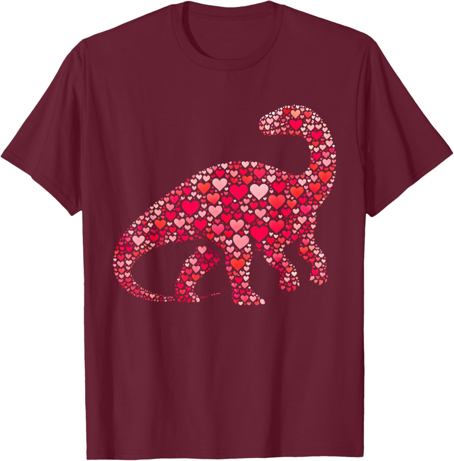 Cute Apatosaurus Dinosaur Heart T-Shirt for Valentine's Day Gifts - 11